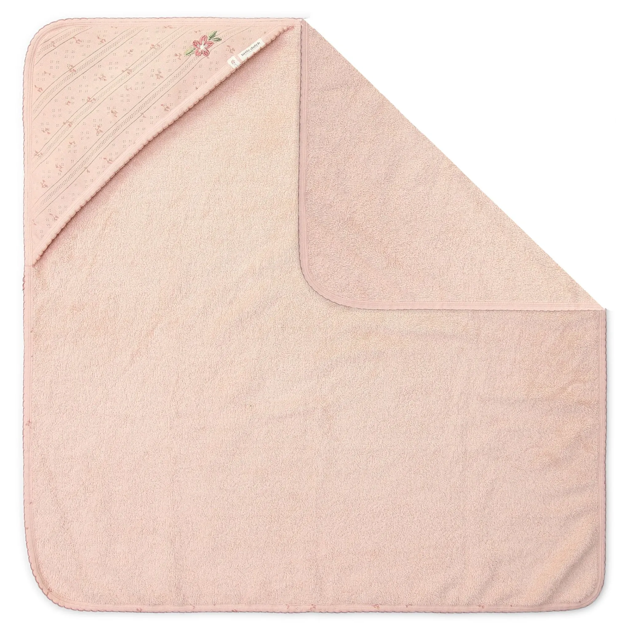 Little Dutch Bath cape - Pink - 75 x 75 - Essentials