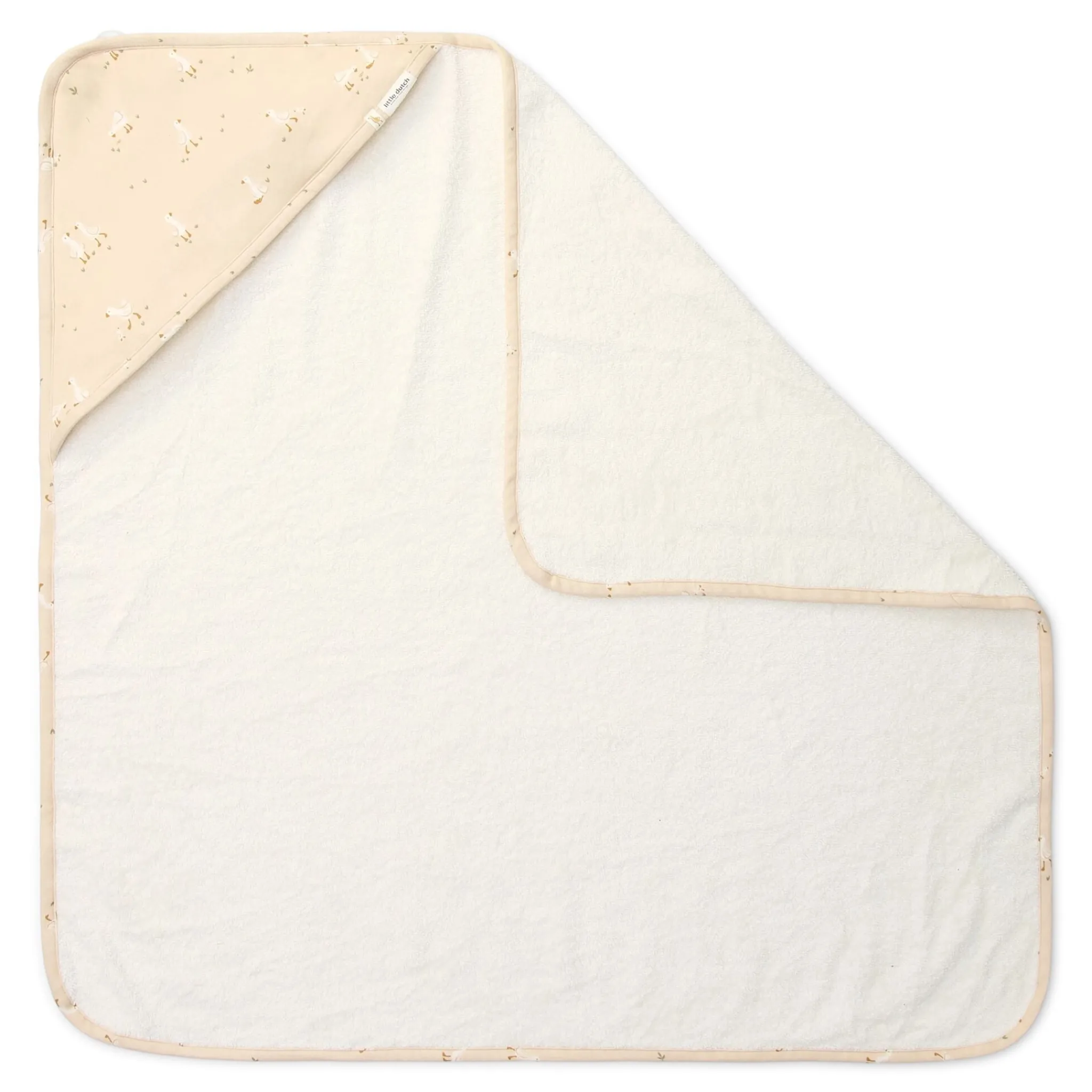 Little Dutch Bath cape - White - 75 x 75 - Newborn Naturals - Little Goose Discount