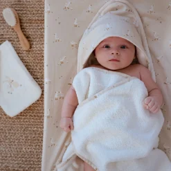 Little Dutch Bath cape - White - 75 x 75 - Newborn Naturals - Little Goose Discount