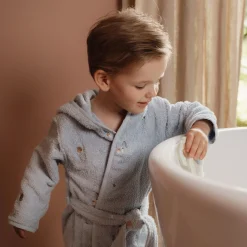 Little Dutch B2C Bathrobe - Blue - Forest Friends Clearance