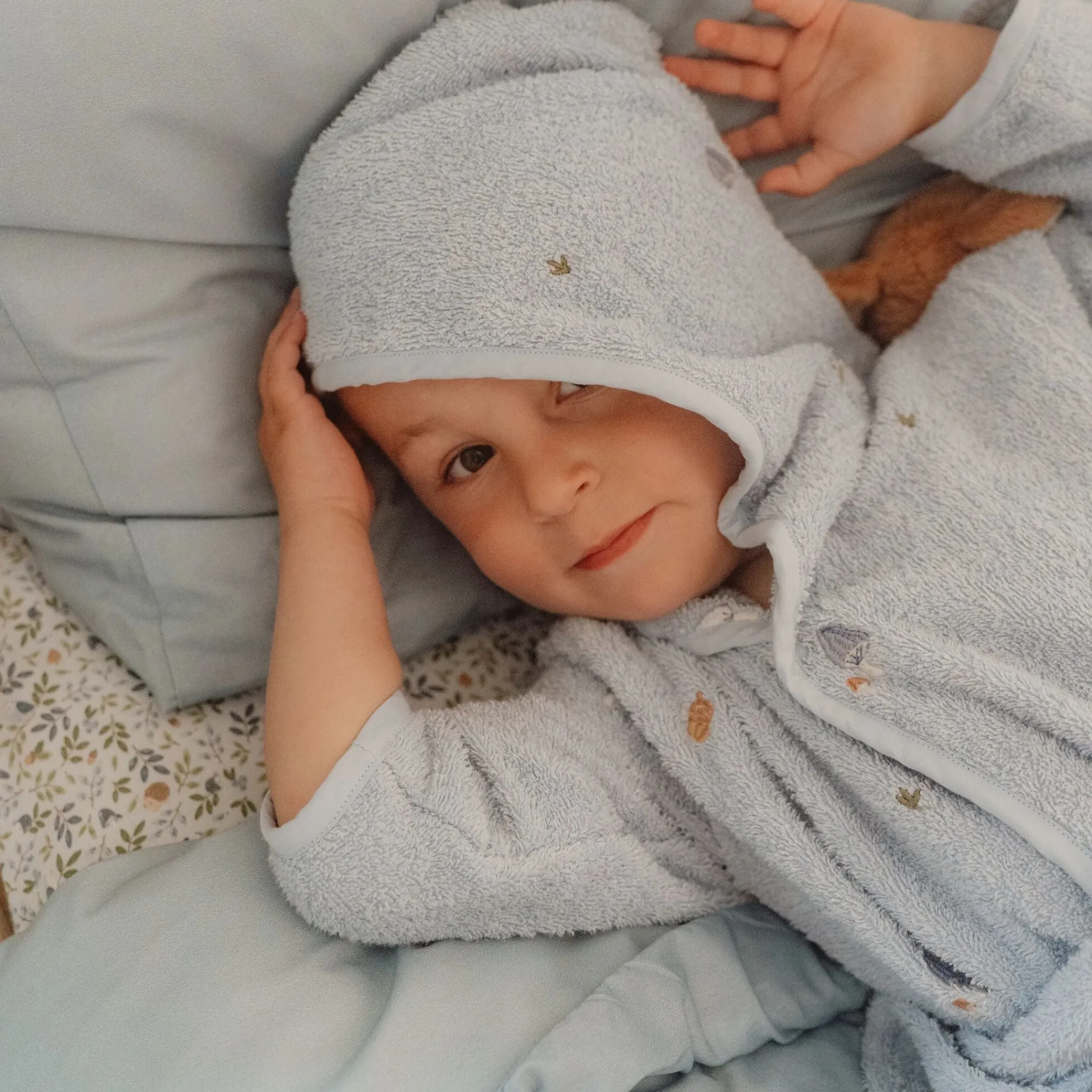 Little Dutch B2C Bathrobe - Blue - Forest Friends Clearance