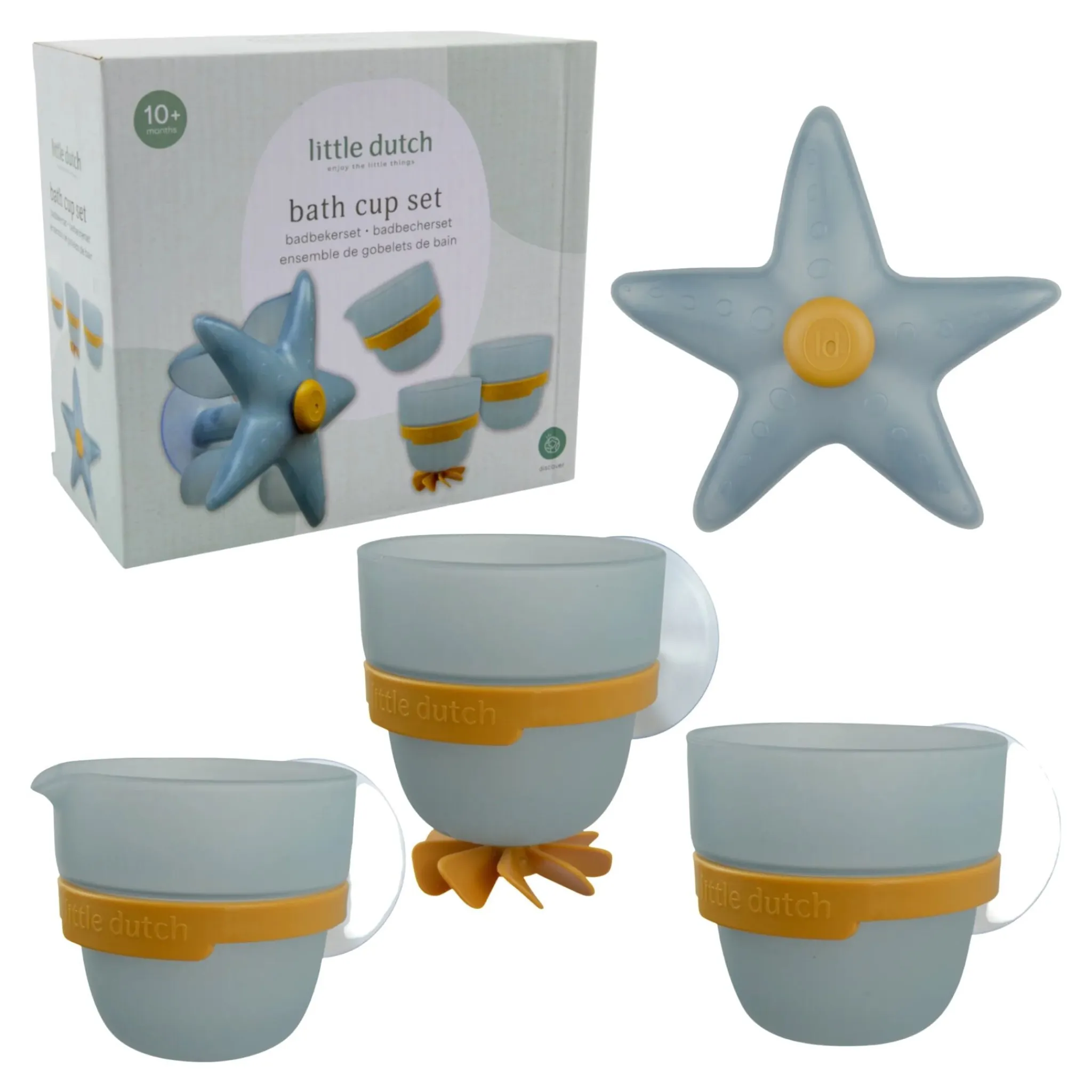 Little Dutch Bath wall cups - blue - Essentials Hot