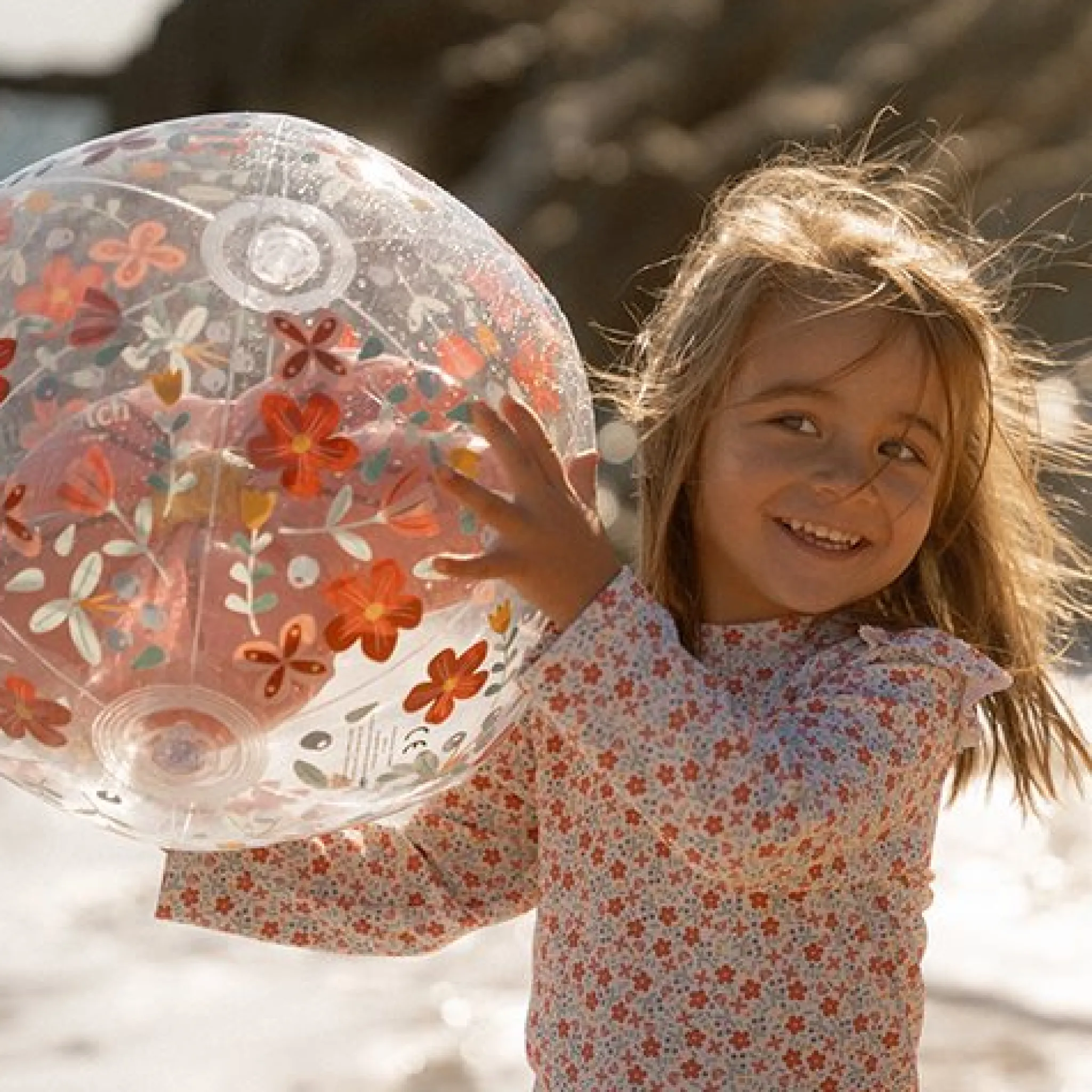 Little Dutch Beach Ball 3D Figure Pink Flowers Discount