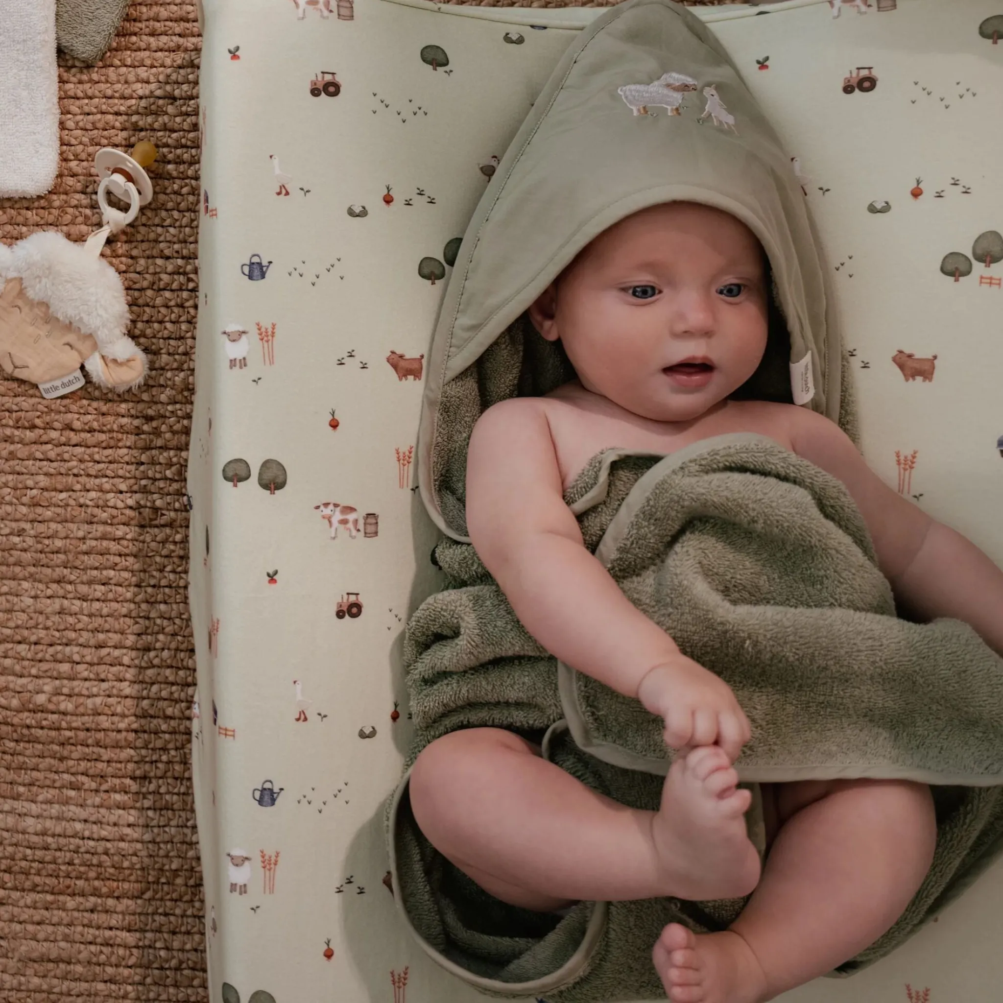 Little Dutch Changing mat cover - Green - Little Farm Clearance