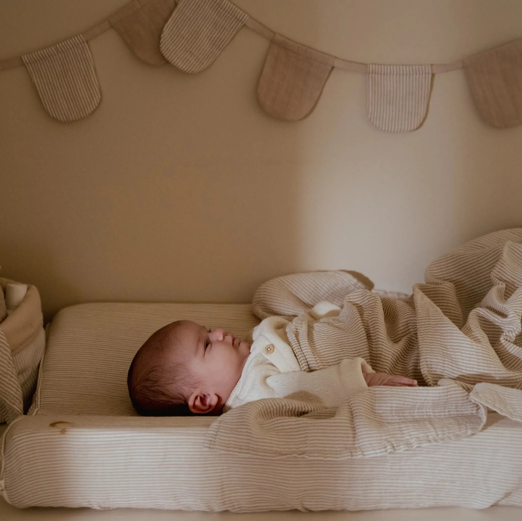 Little Dutch Changing pad cover - Beige - Essentials Online
