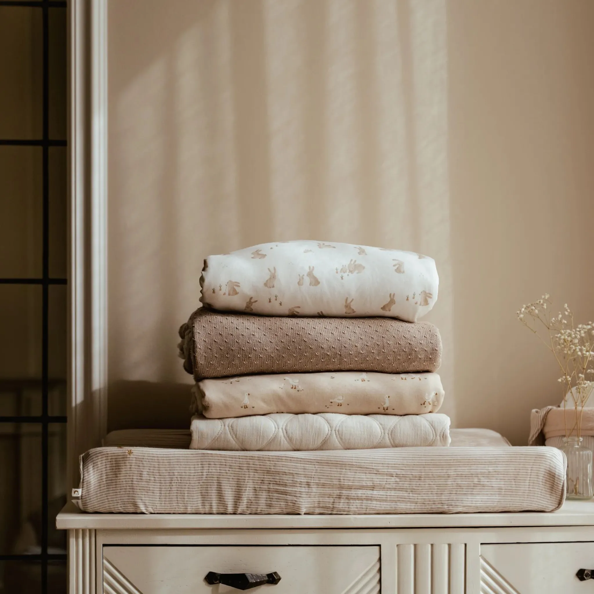 Little Dutch Changing pad cover - Beige - Essentials Online
