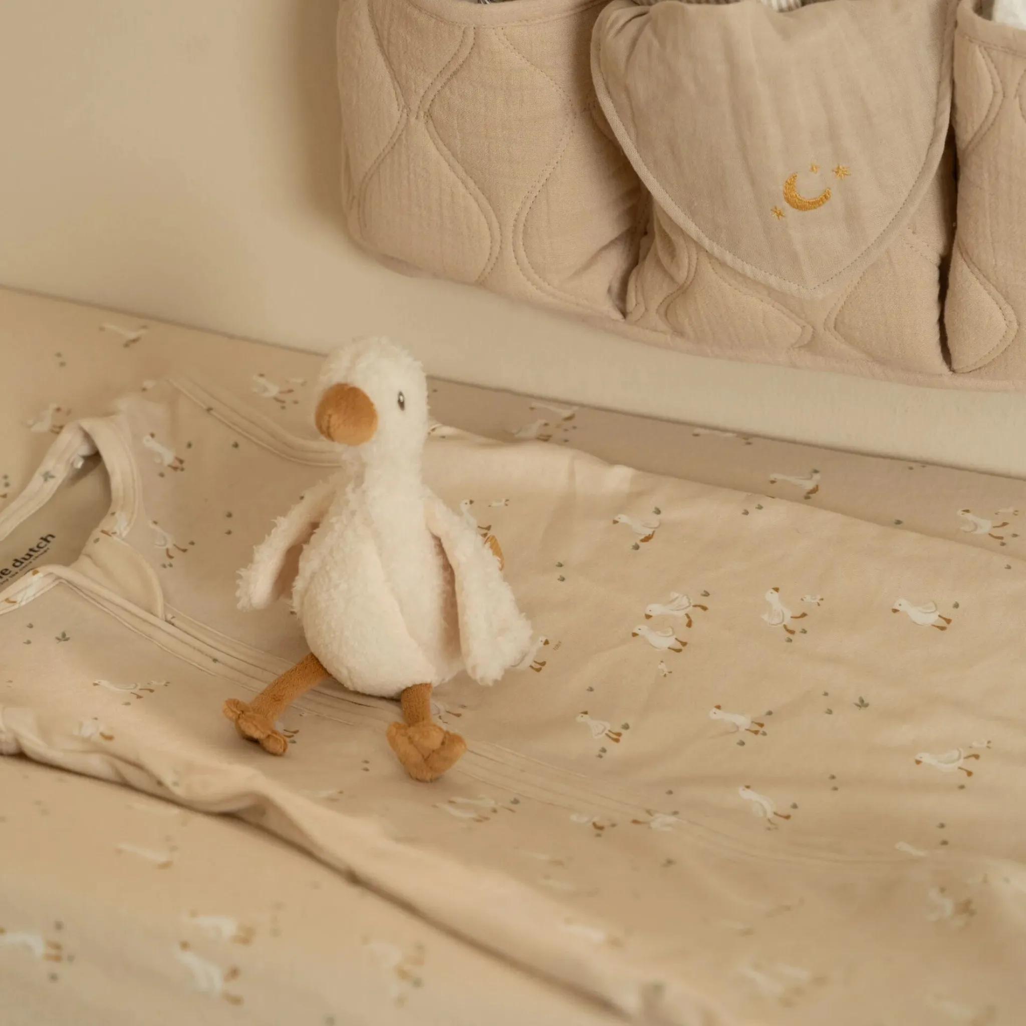 Little Dutch Changing pad cover - Beige - Newborn Naturals - Little Goose Sale