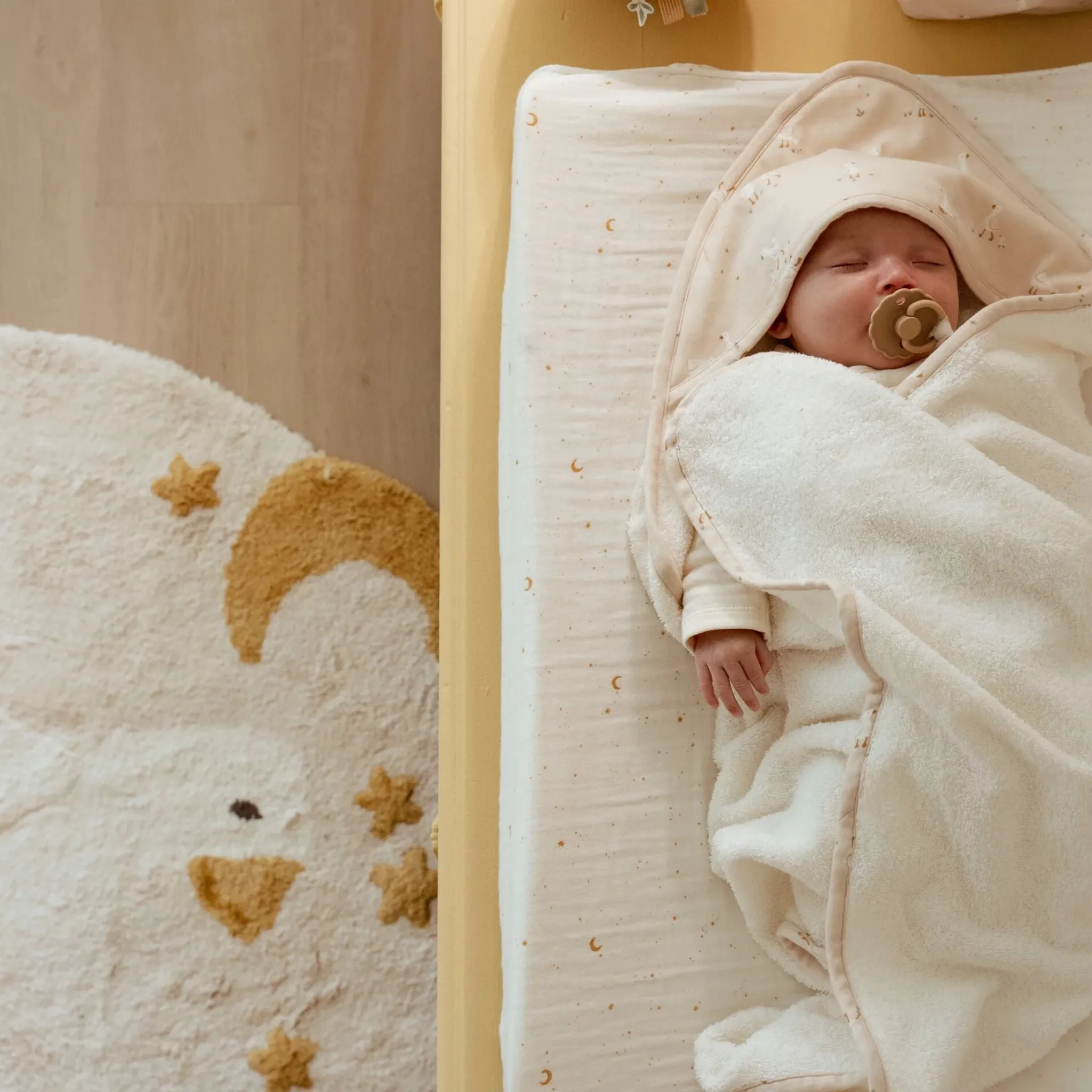 Little Dutch Changing pad cover - White - Newborn Naturals - Moon & Stars