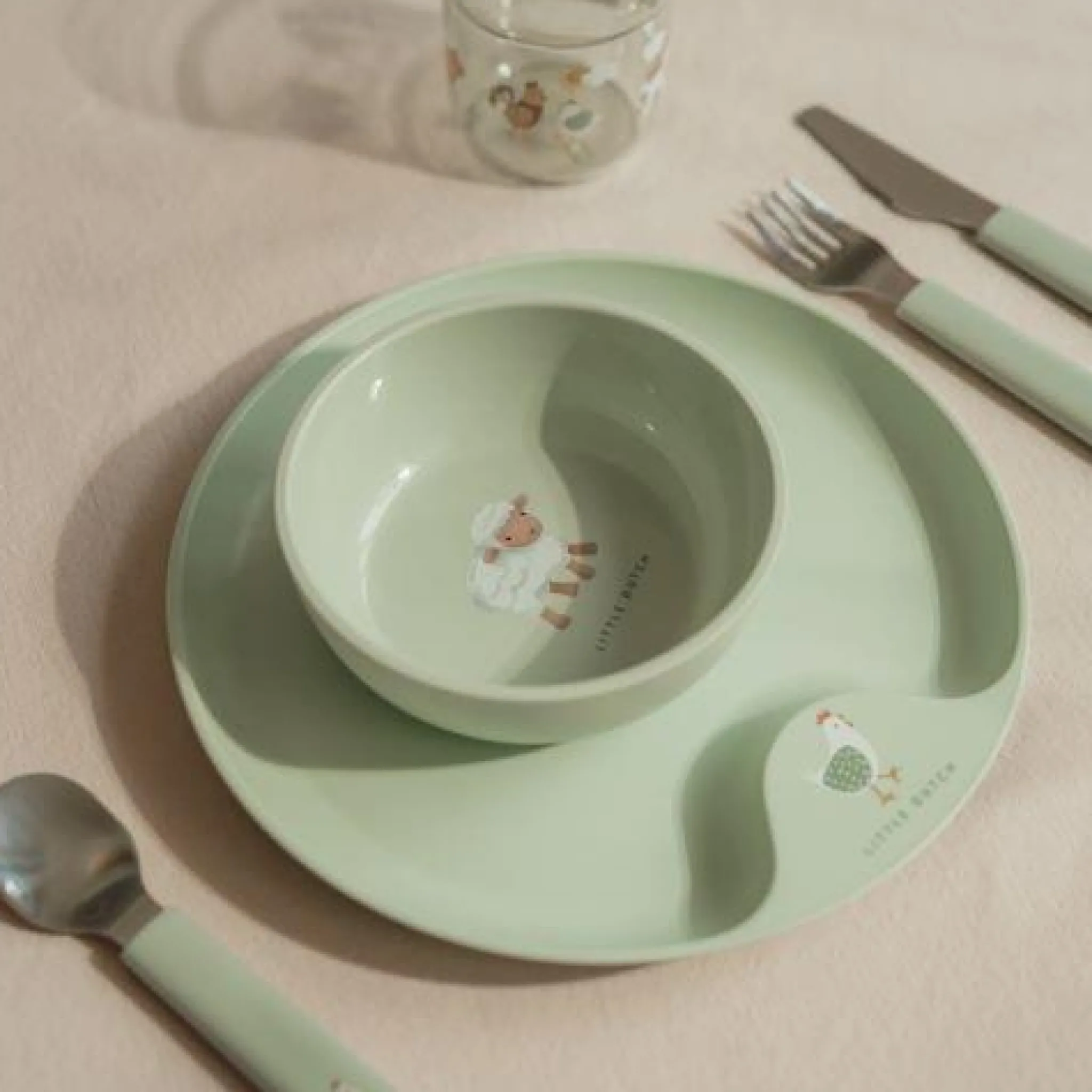 Little Dutch Children's plate - Green - Little Farm Clearance