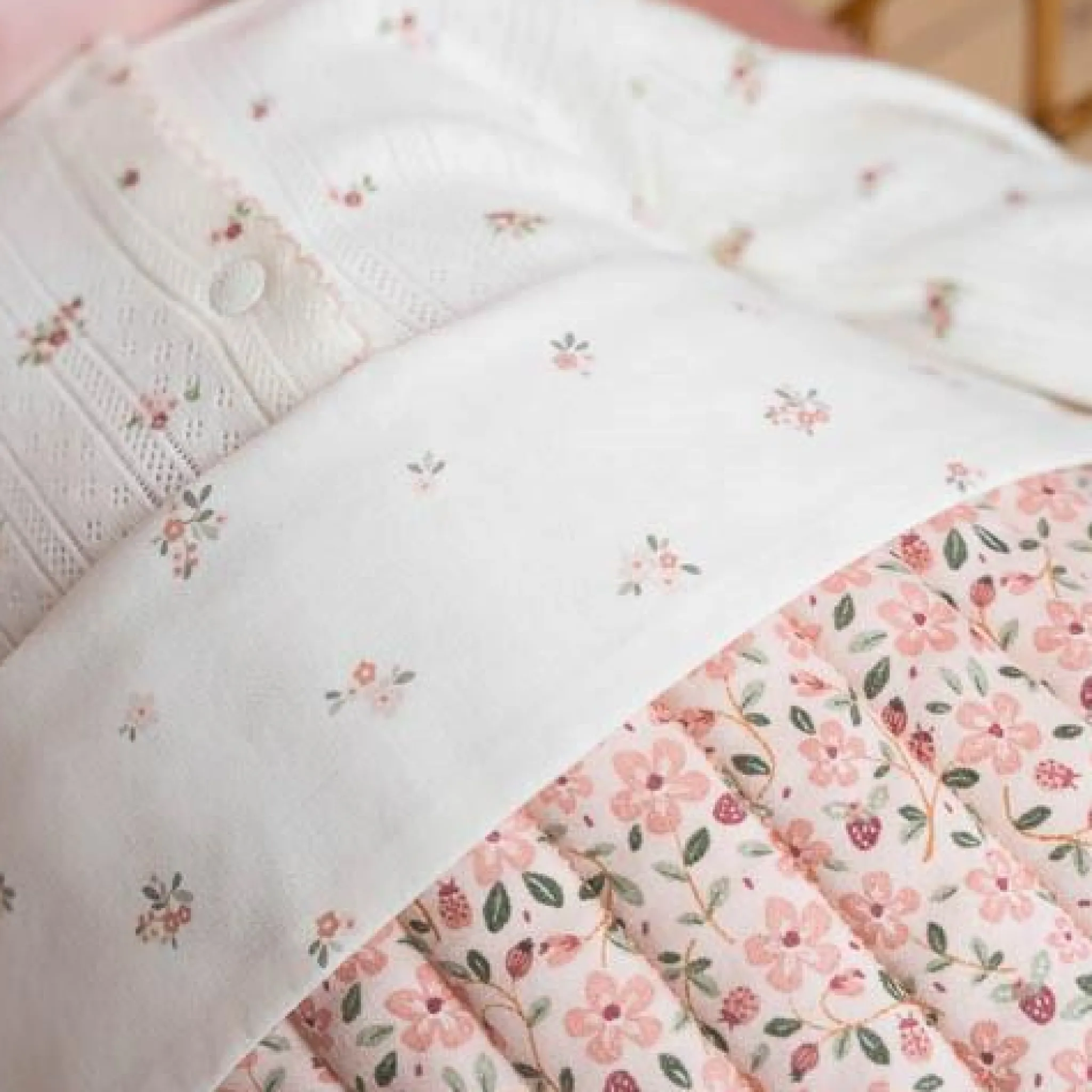 Little Dutch Cradle blanket - Pink - Fairy Garden - Fairy Floral