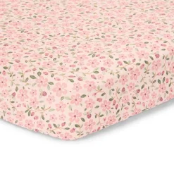 Little Dutch Cradle fitted sheet - Pink - Fairy Garden - Fairy Floral