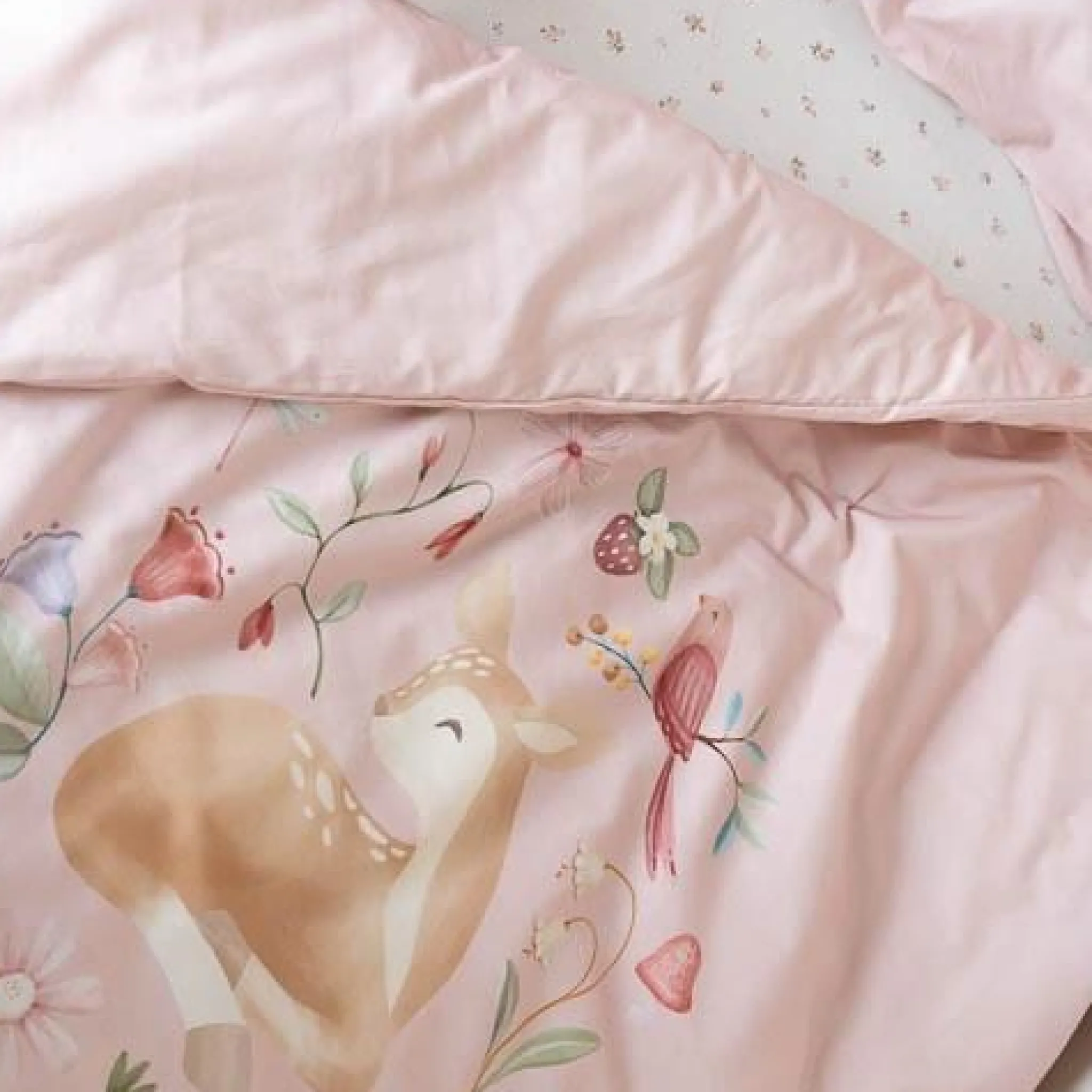Little Dutch Crib Duvet Cover - Pink - Fairy Garden - Fairy Blossom Best
