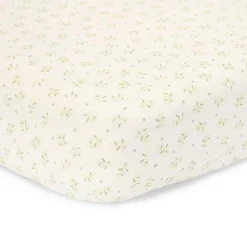 Little Dutch Crib fitted sheet - Green - Essentials - Blueberry Leaves Clearance