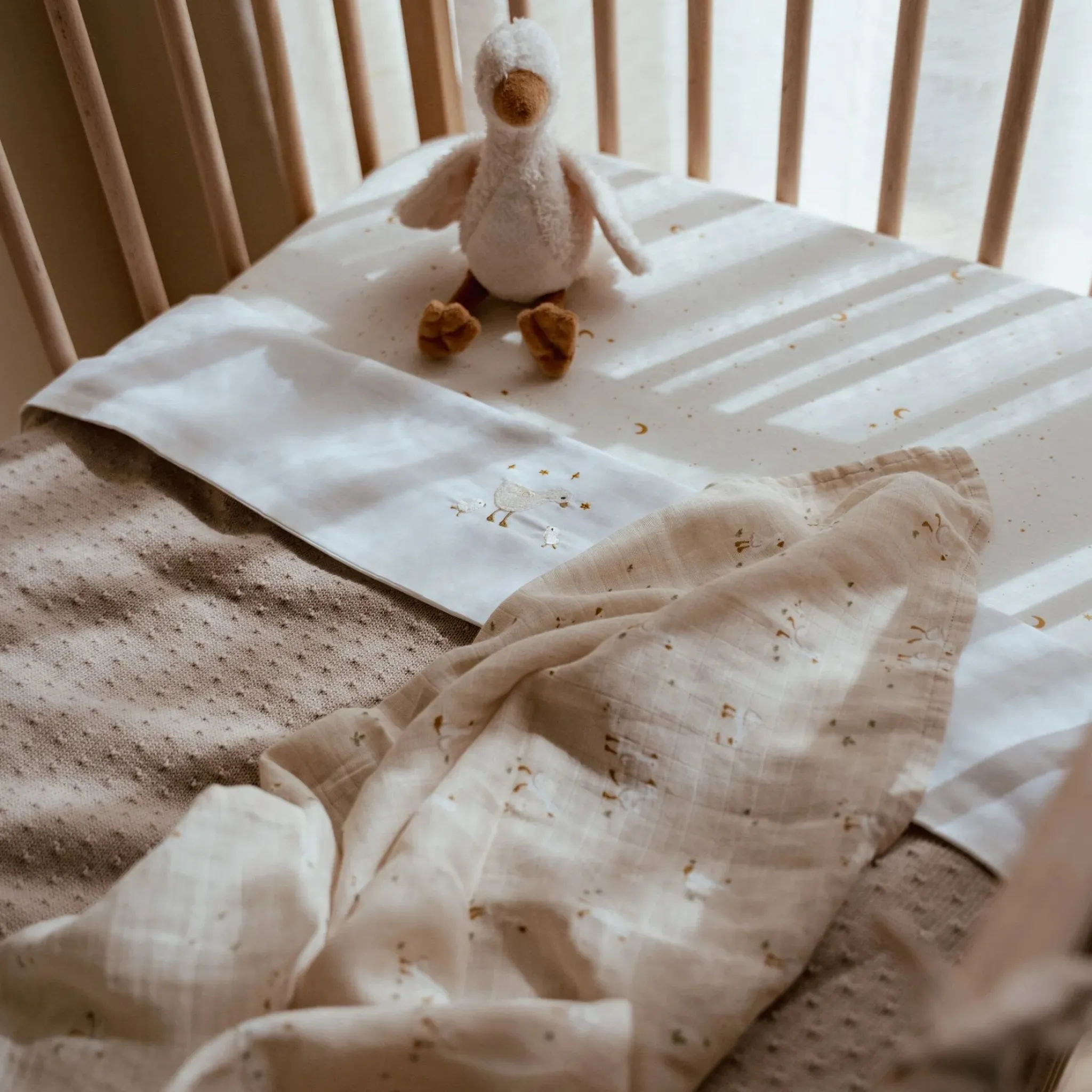 Little Dutch Crib sheet - White - Newborn Naturals - Little Goose Clearance