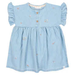 Little Dutch Dress embroidered - Short sleeve - Blue New