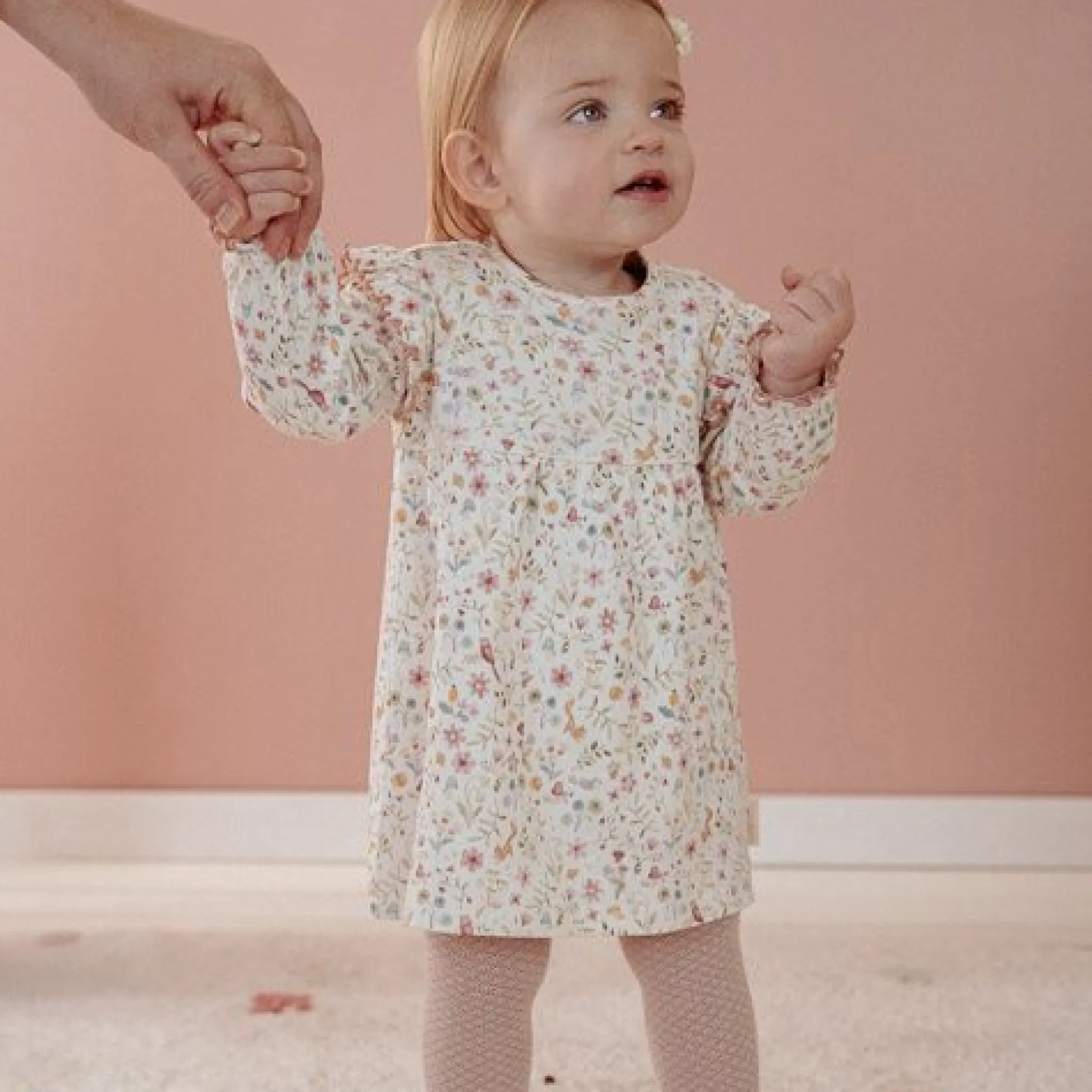 Little Dutch Dress long sleeve - White - Fairy Garden
