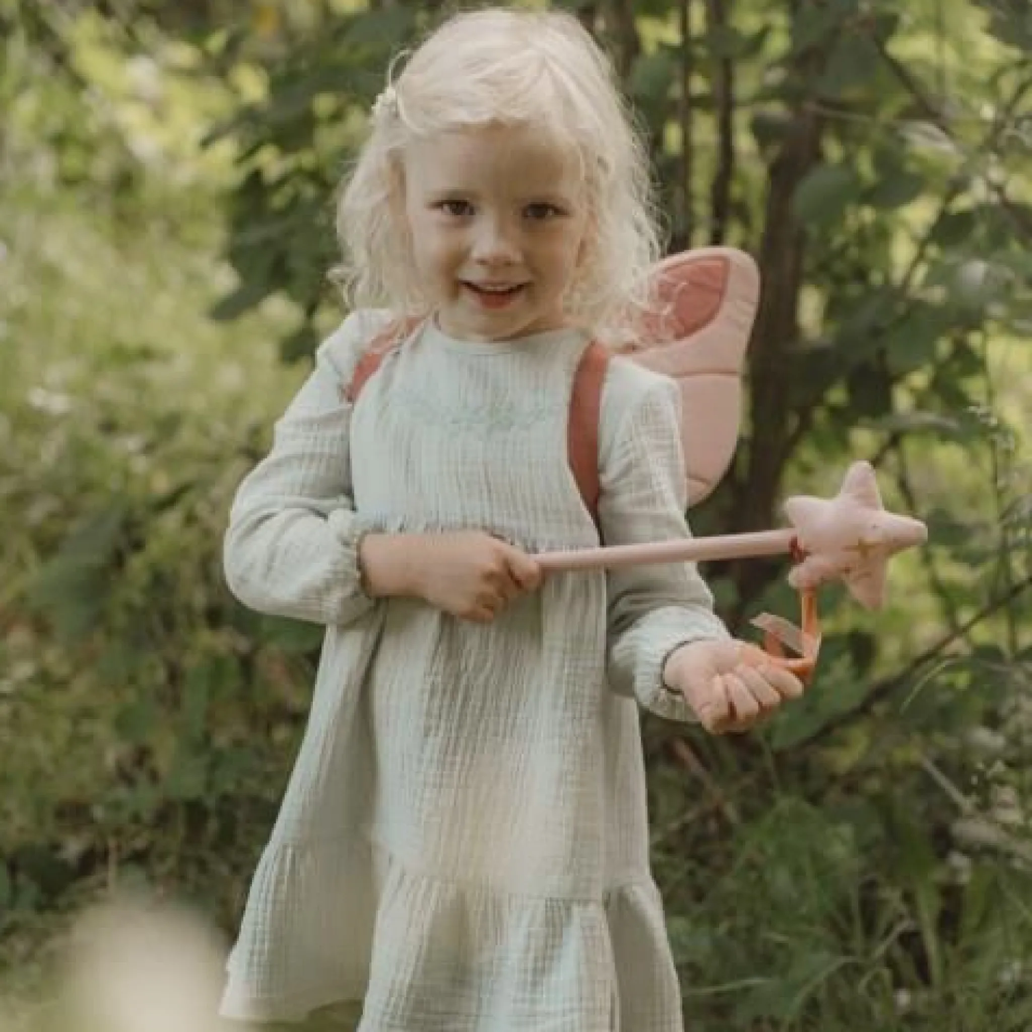 Little Dutch Fairy wings and magic wand - Pink - Fairy Garden
