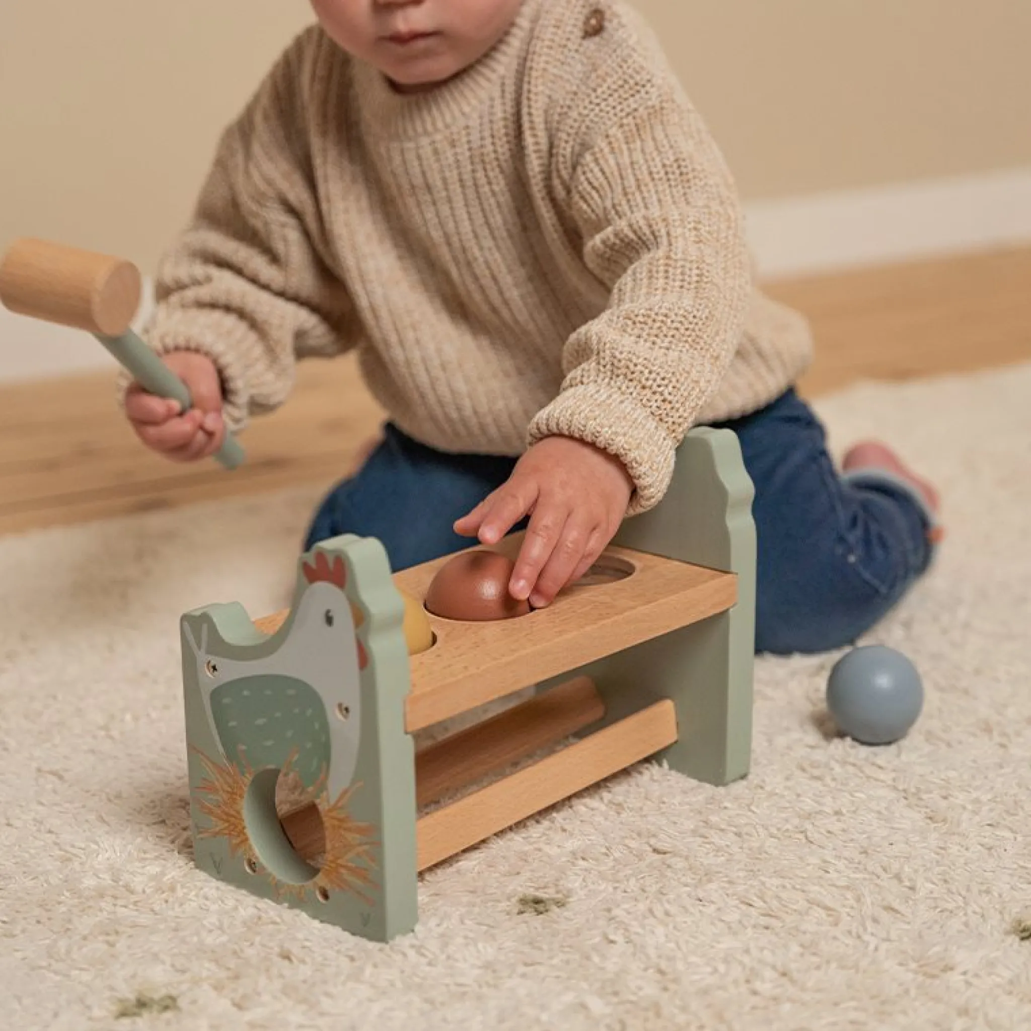 Little Dutch Hammer bench with balls Little Farm Clearance