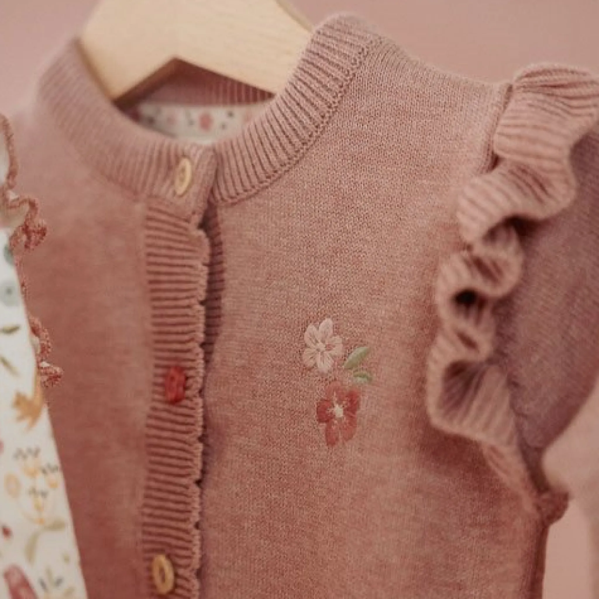 Little Dutch Knitted cardigan - Pink - Fairy Garden Best
