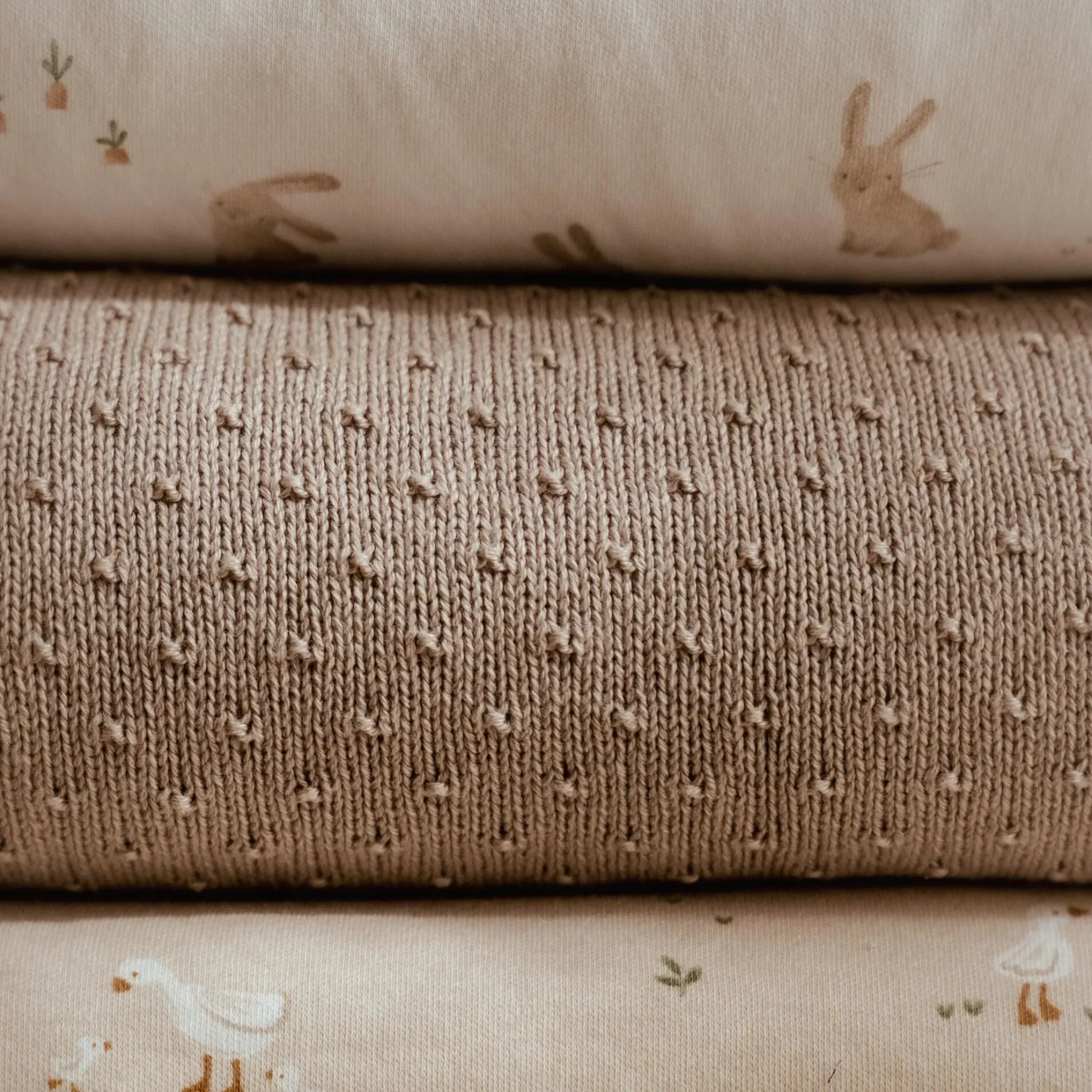Little Dutch Knitted cradle blanket - fleece - Beige - Essentials Clearance