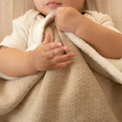 Little Dutch Knitted cradle blanket - fleece - Beige - Essentials Clearance