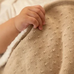 Little Dutch Knitted cradle blanket - fleece - Beige - Essentials Clearance