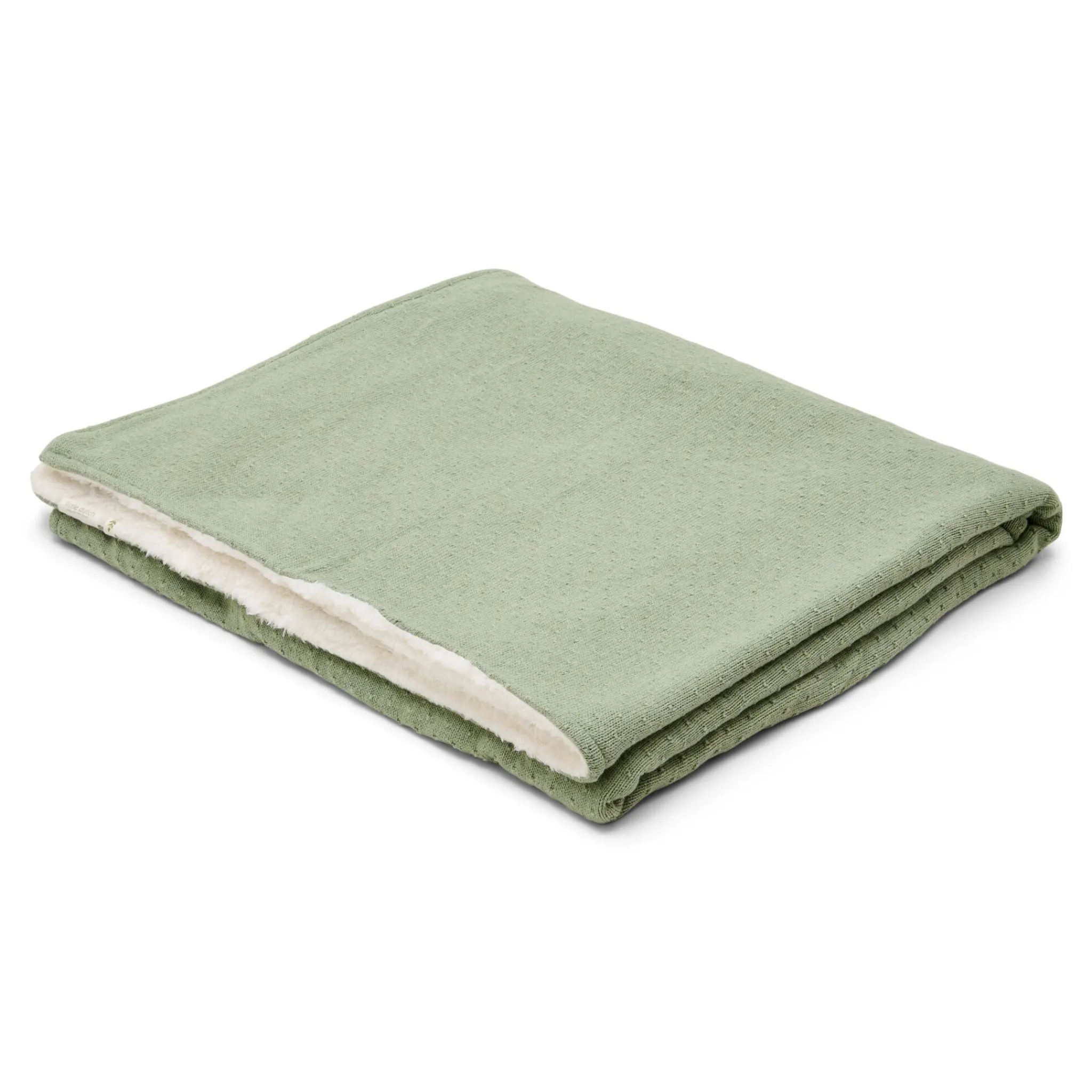 Little Dutch Knitted cradle blanket – Green – Essentials Clearance