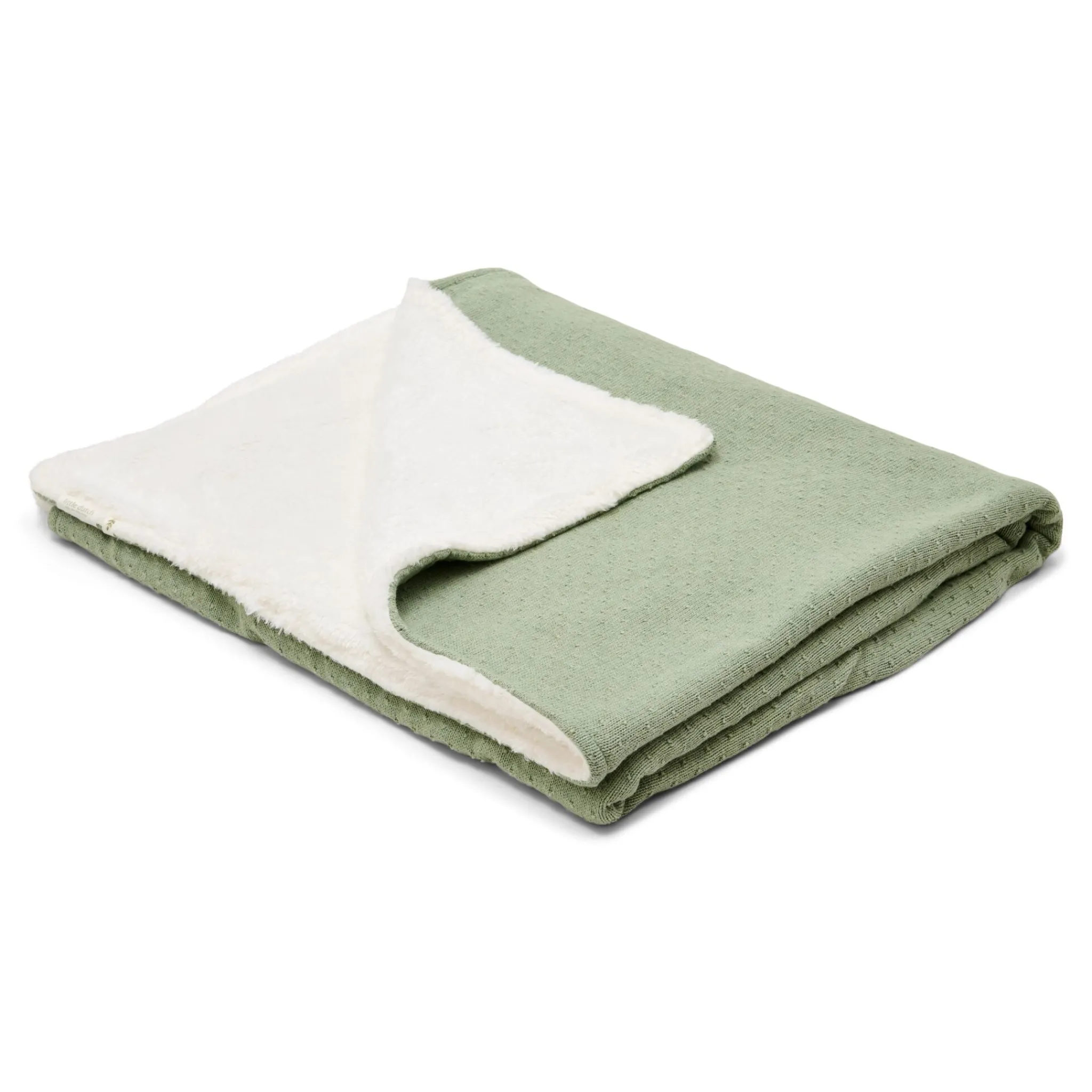 Little Dutch Knitted cradle blanket – Green – Essentials Clearance