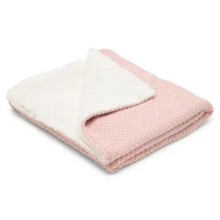 Little Dutch Knitted cradle blanket - Pink - Essentials Online
