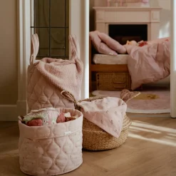 Little Dutch Knitted cradle blanket - Pink - Essentials Online