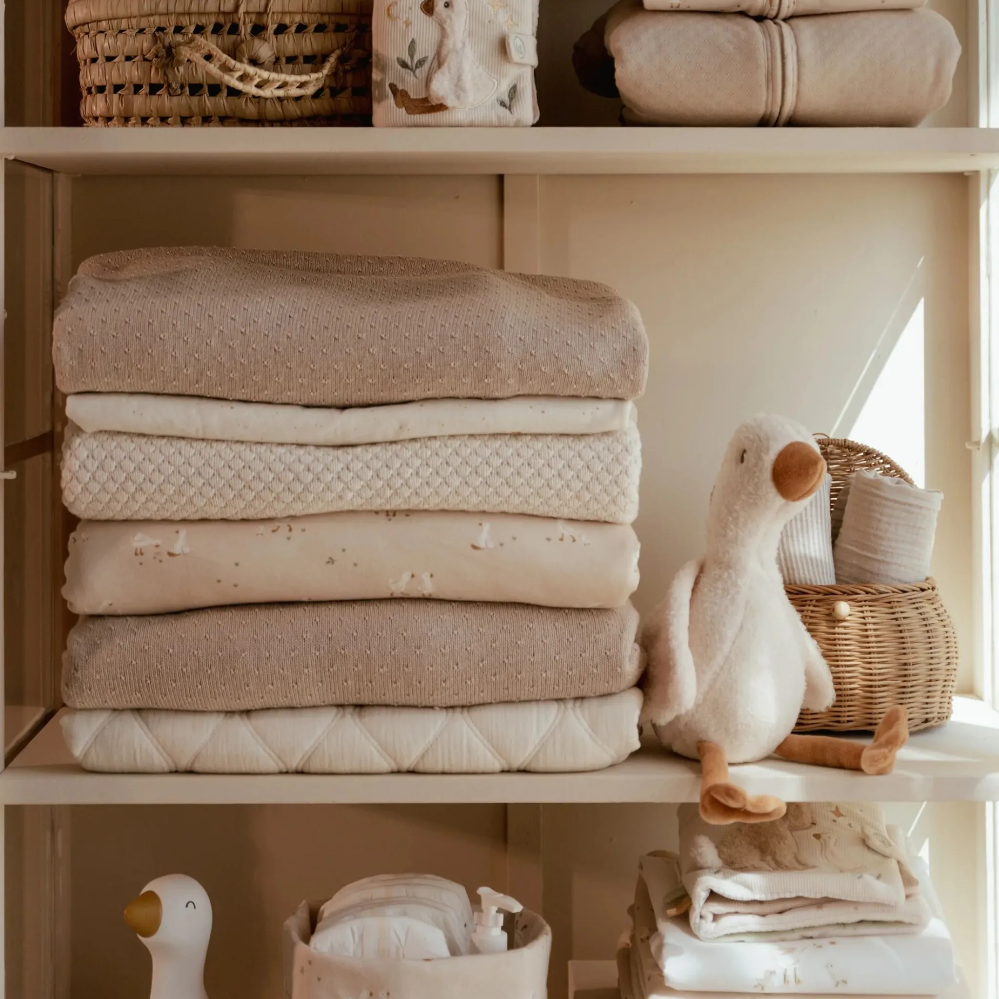 Little Dutch Knitted crib blanket - Fleece - Beige - Essentials Clearance