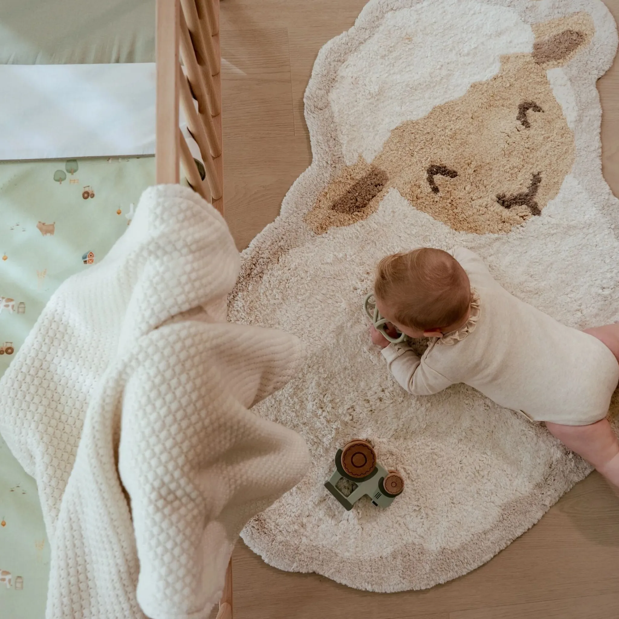 Little Dutch Knitted crib blanket - Fleece - White - Essentials Outlet