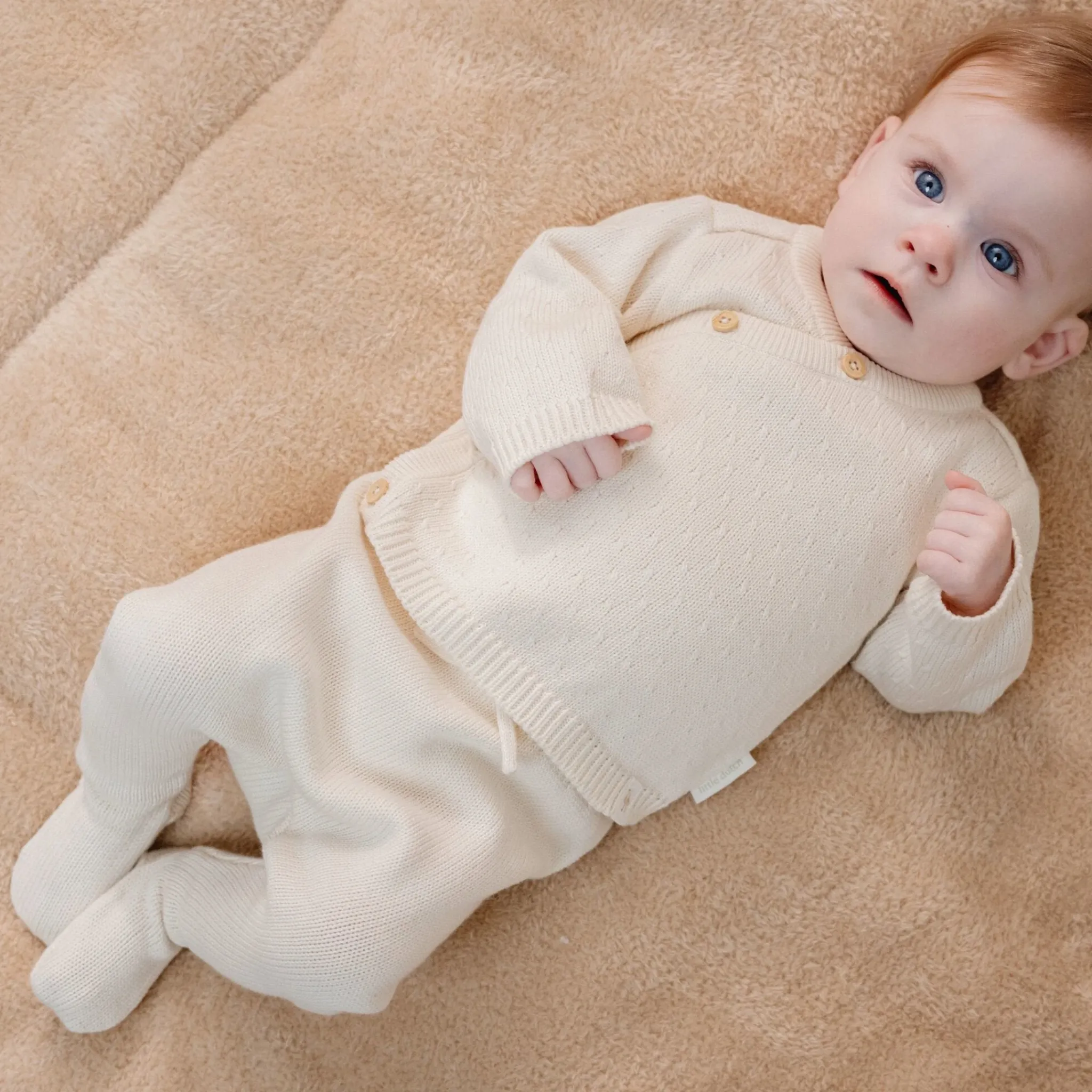 Little Dutch Knitted pants - White - Newborn Naturals Sale