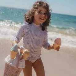 Little Dutch Long sleeve swim shirt - UPF 40 - Purple - Stripes Discount