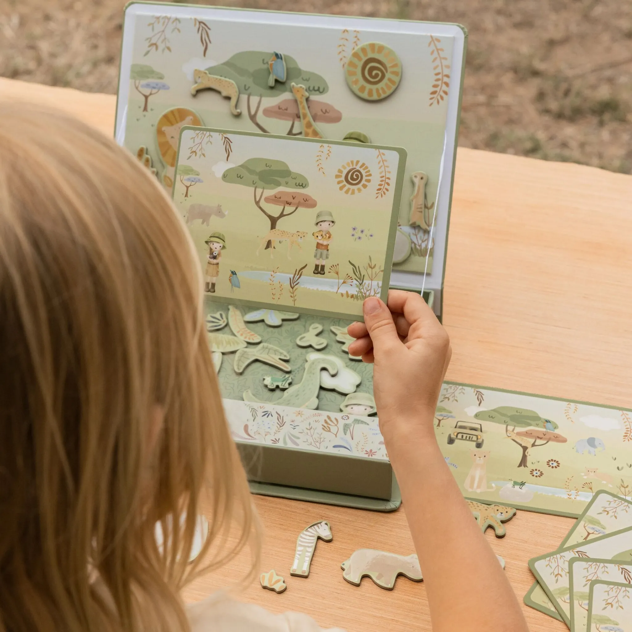 Little Dutch Magnetic game board Safari animals Clearance