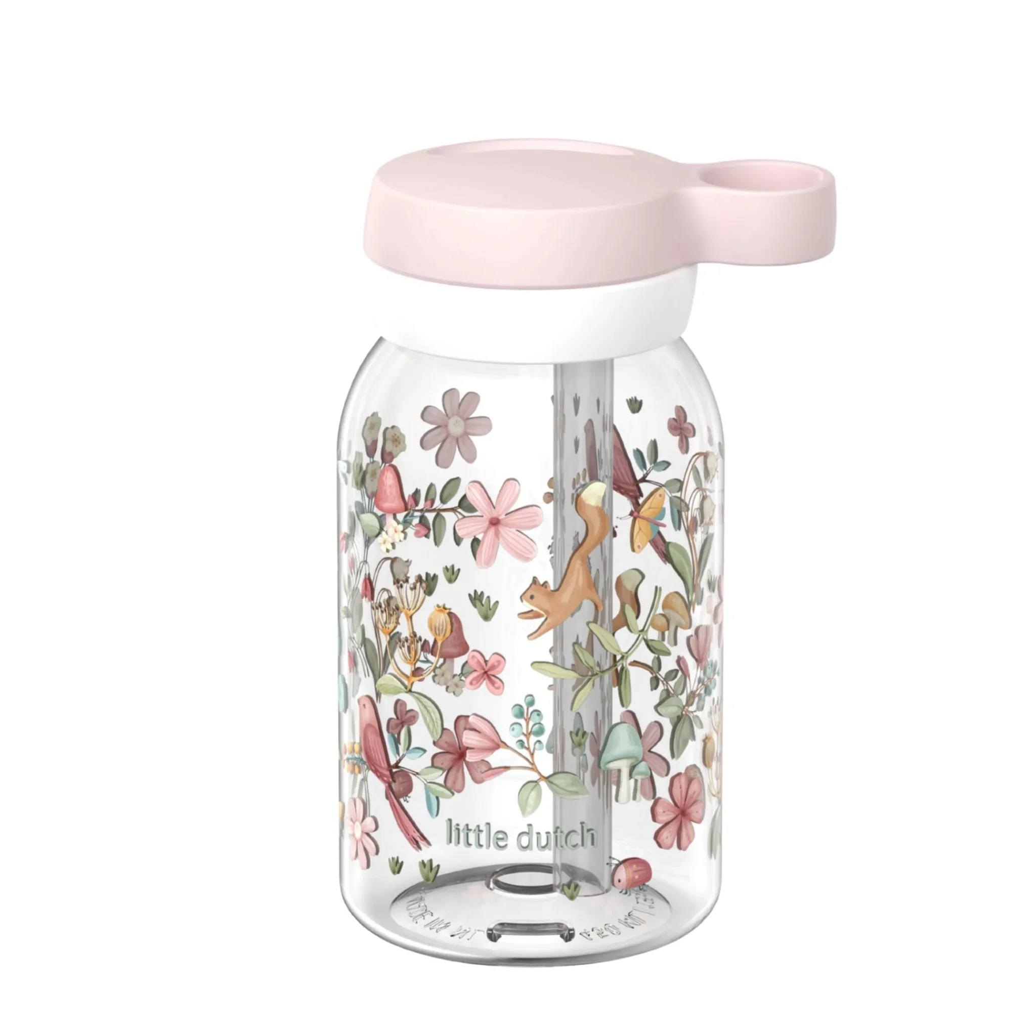 Little Dutch Mepal Drinking Bottle with Straw 450 ml - Pink Online