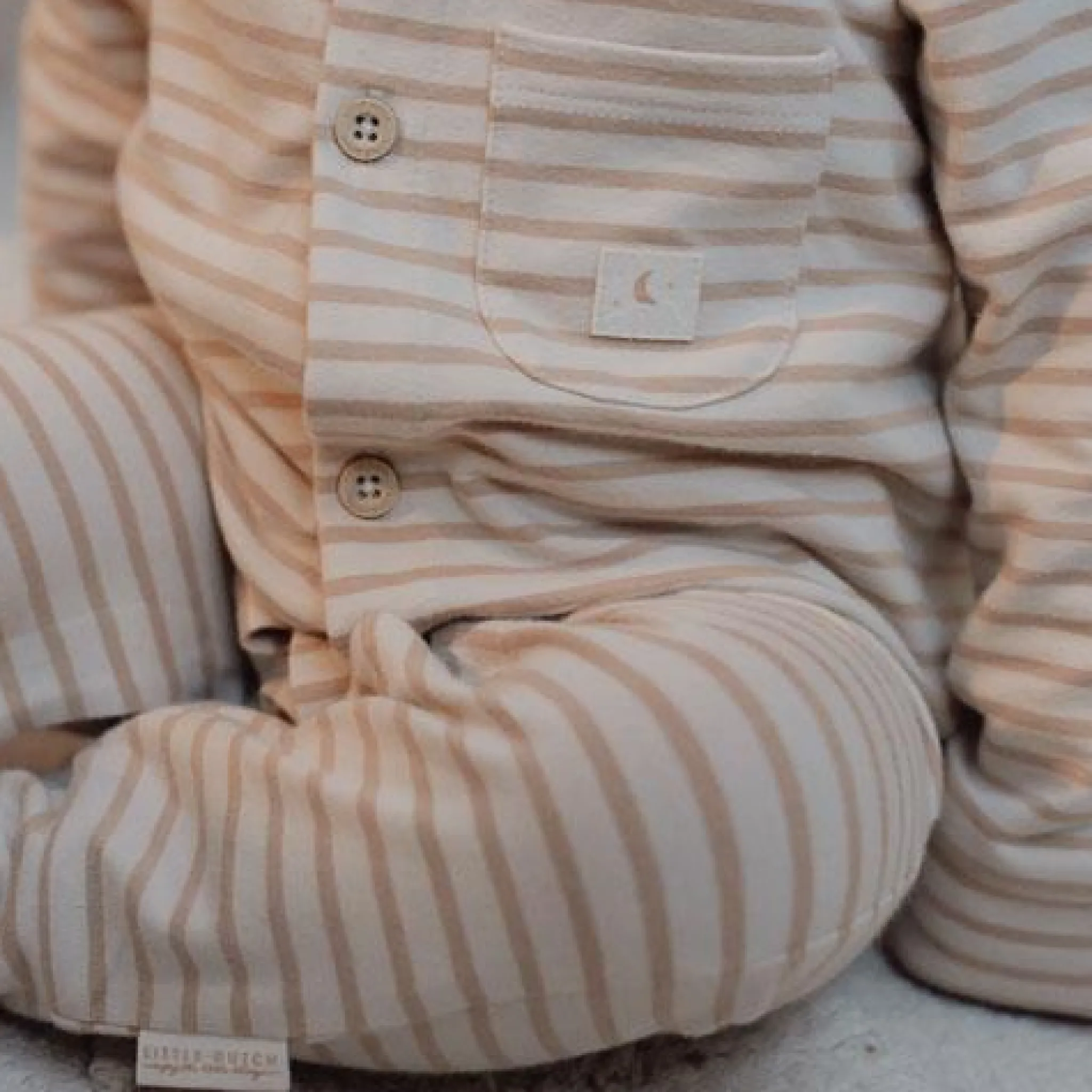 Little Dutch One -piece pajamas - sand - striped Sale