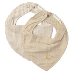 Little Dutch 2-pack bandana bib - Beige - Essentials Best
