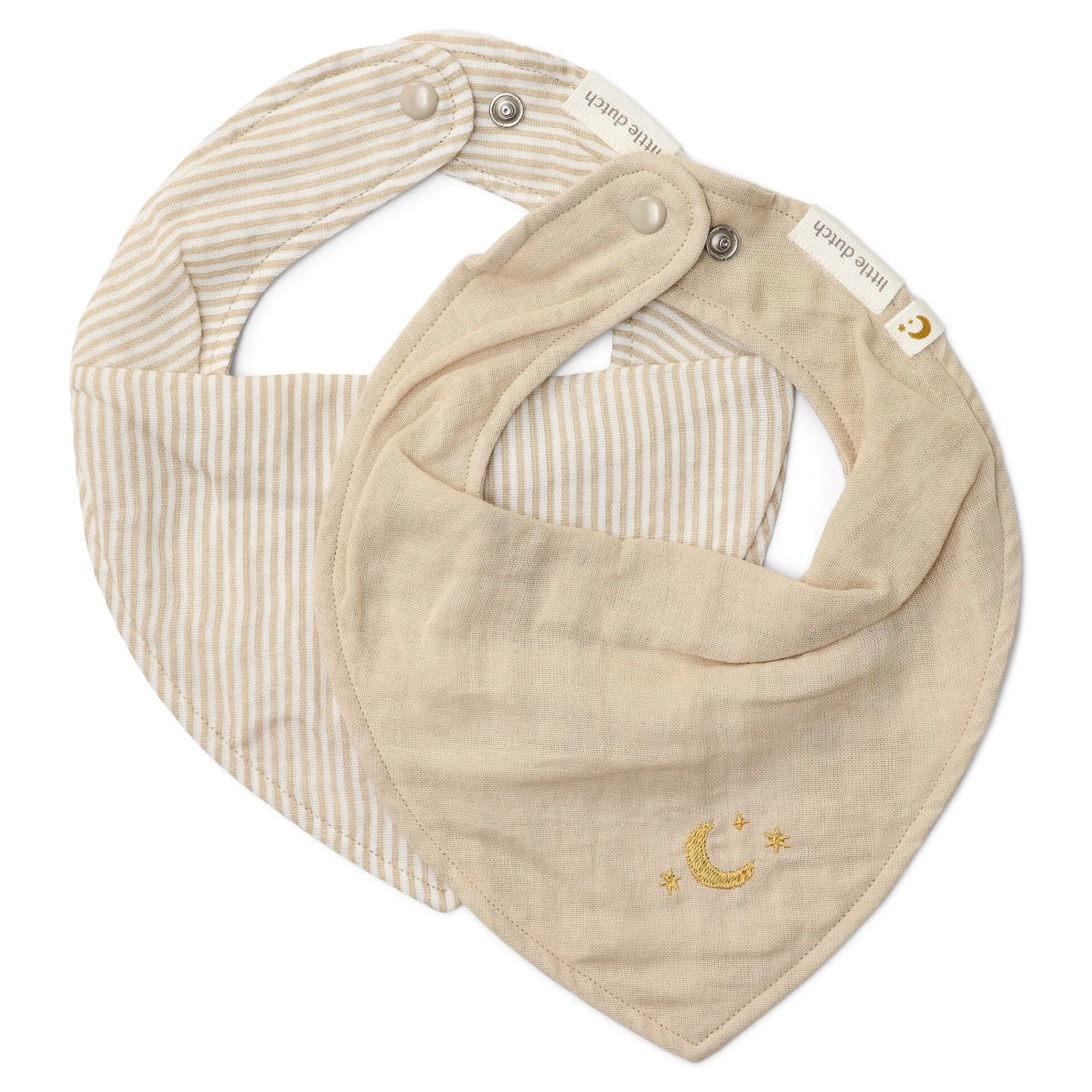 Little Dutch 2-pack bandana bib - Beige - Essentials Best