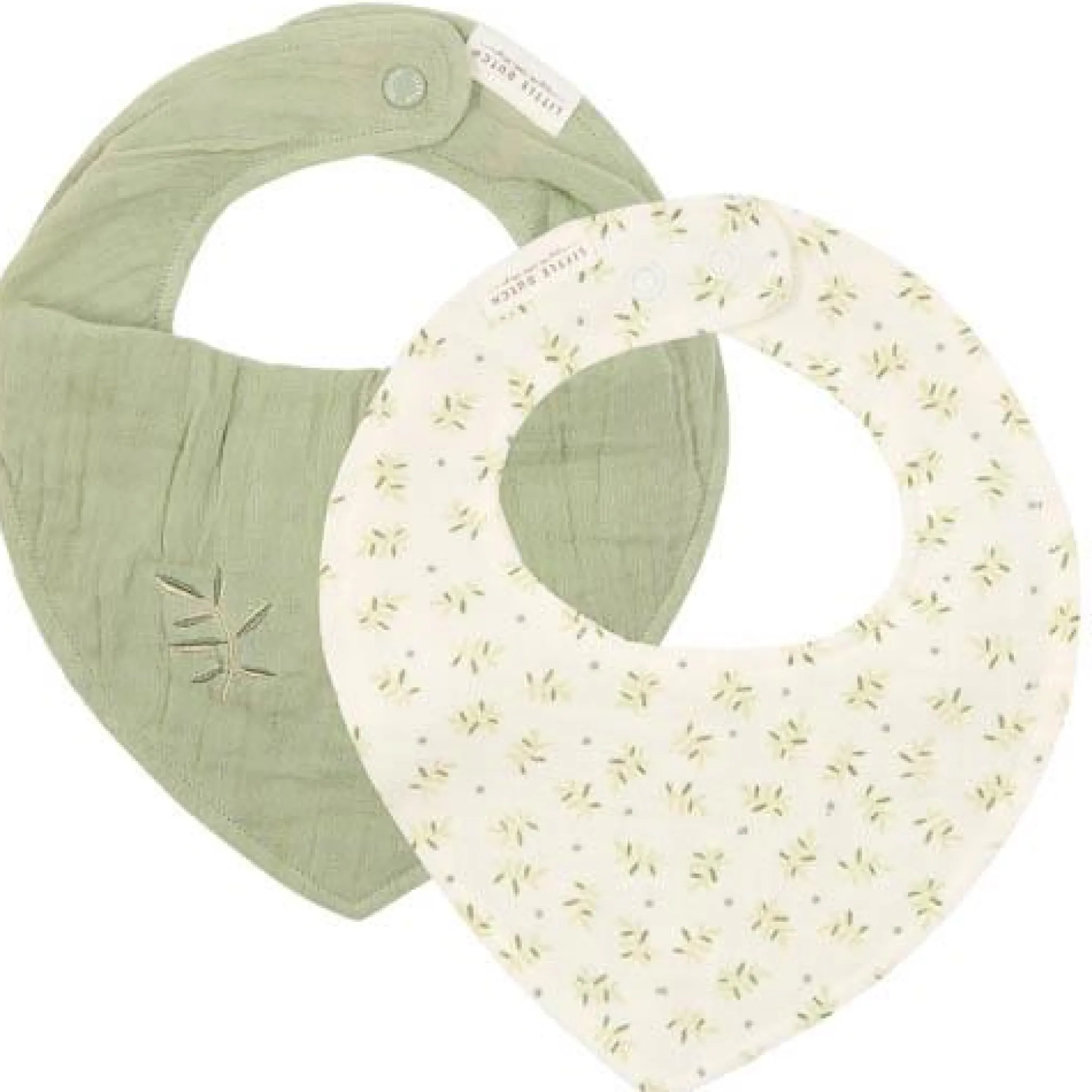 Little Dutch 2-pack Bandana bib - Green - Essentials - Blueberry Leaves Online