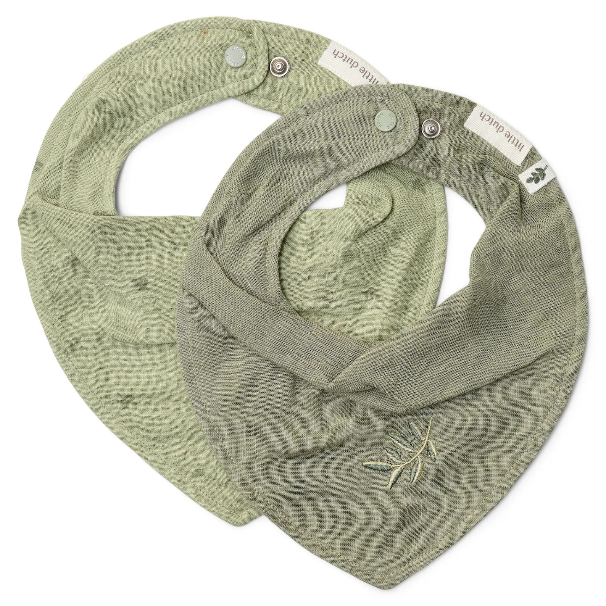 Little Dutch 2-pack bandana bib - Green - Essentials Hot