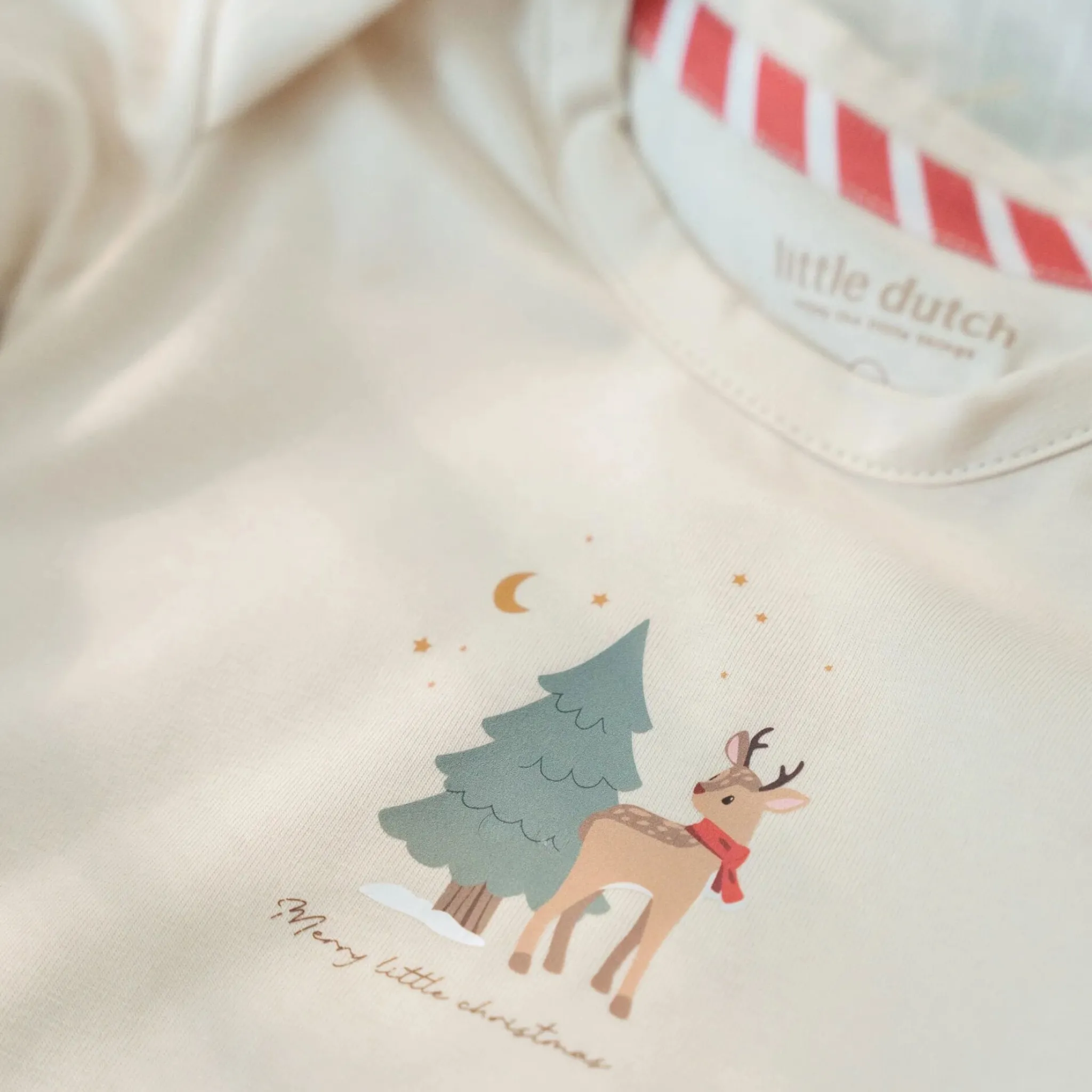 Little Dutch 2-pack Christmas romper long sleeve – Beige