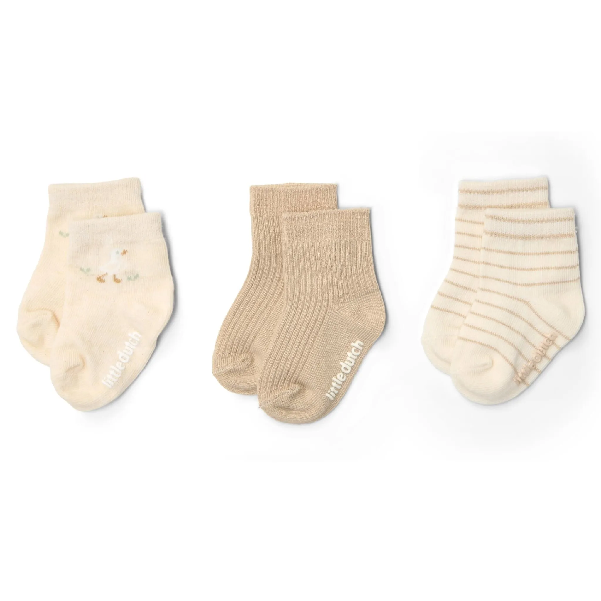 Little Dutch 3-pack socks - Multicolored - Newborn Naturals - Little Goose Online