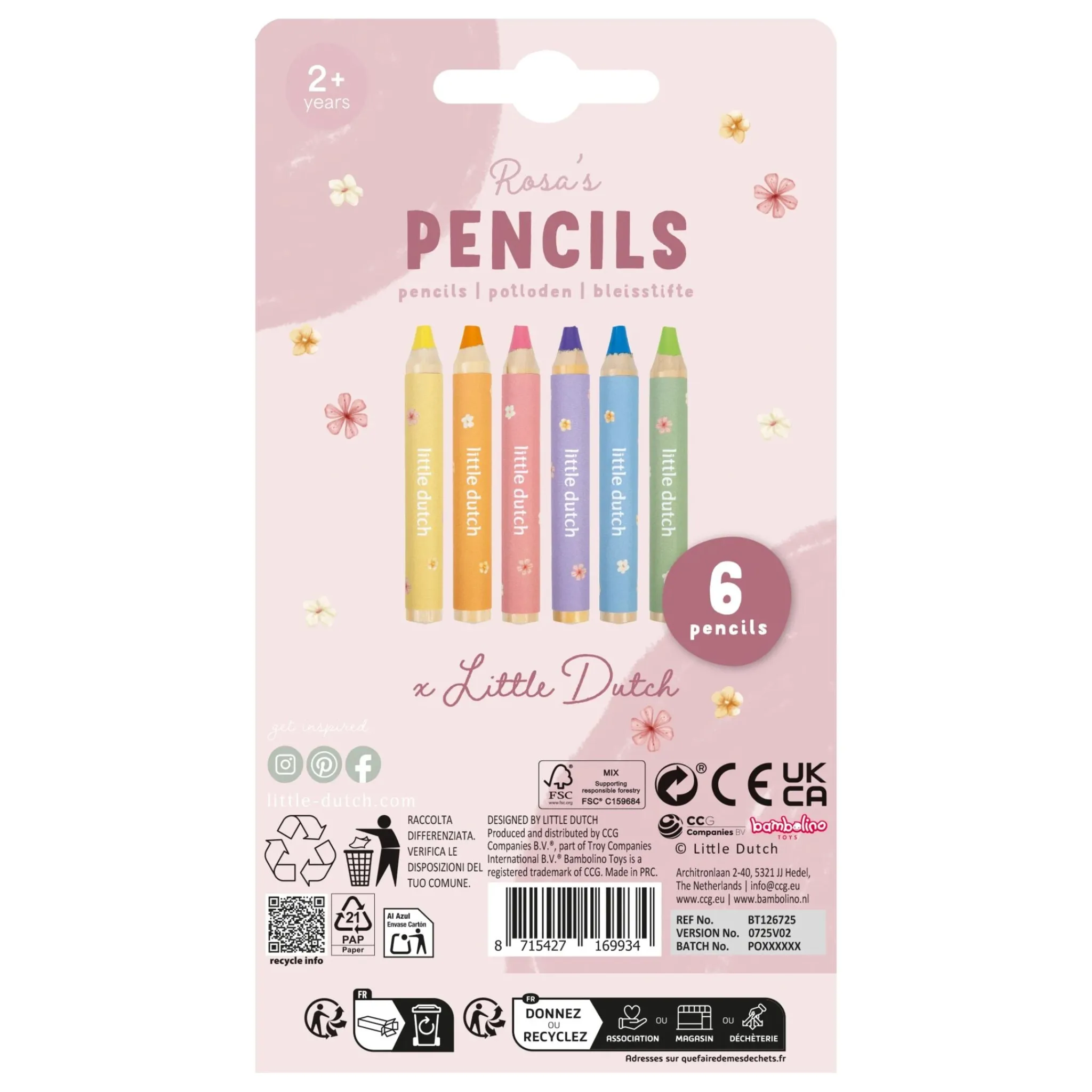 Little Dutch Pencils - Multicolored - Essentials - Pink Outlet