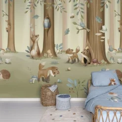 Little Dutch Photo wallpaper - Multicolored - Forest Friends Sale