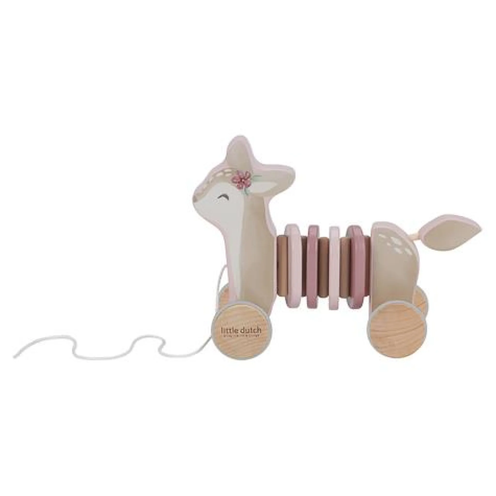 Little Dutch Pull Animal Deer - Pink - Fairy Garden Online