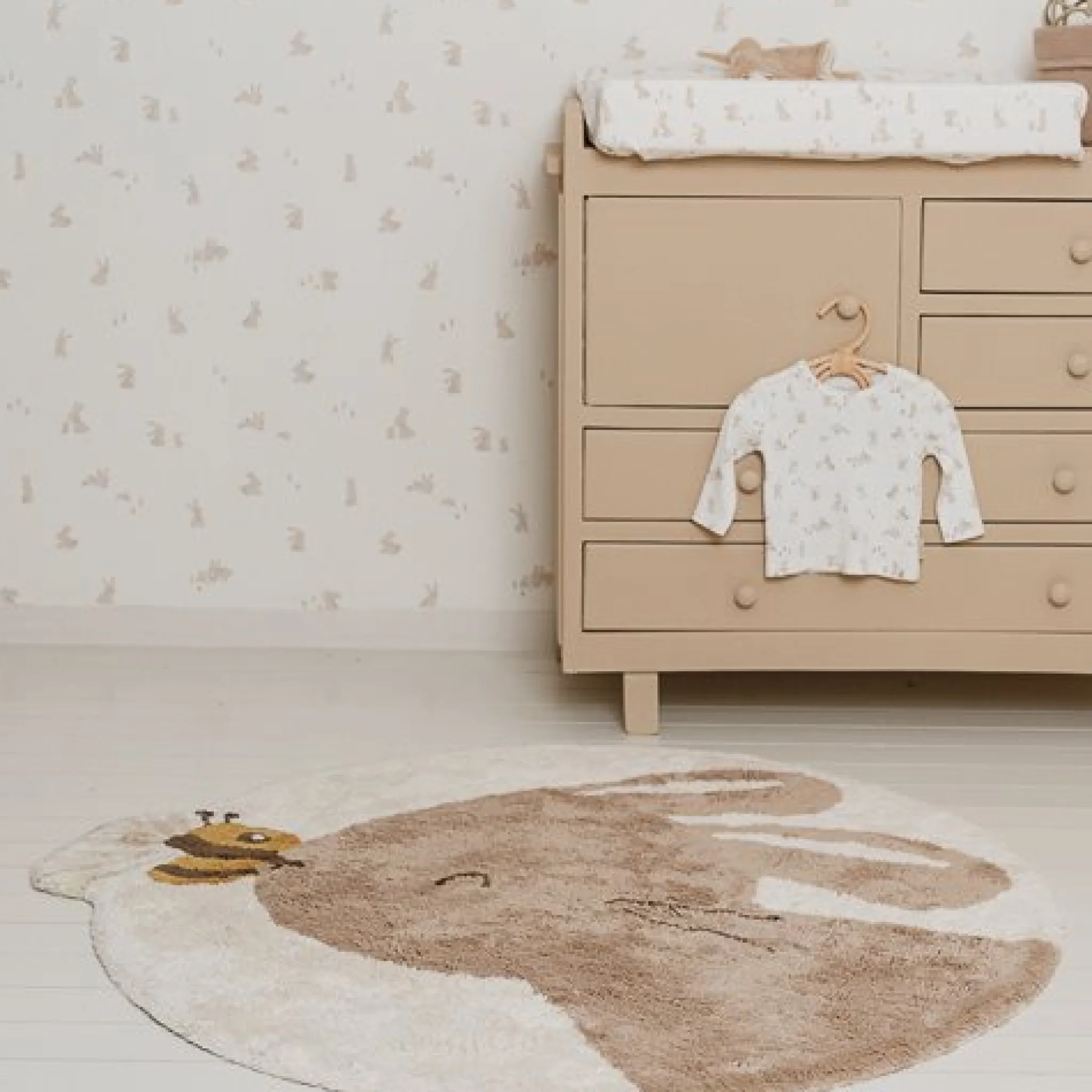 Little Dutch Rabbit rug - Beige Discount
