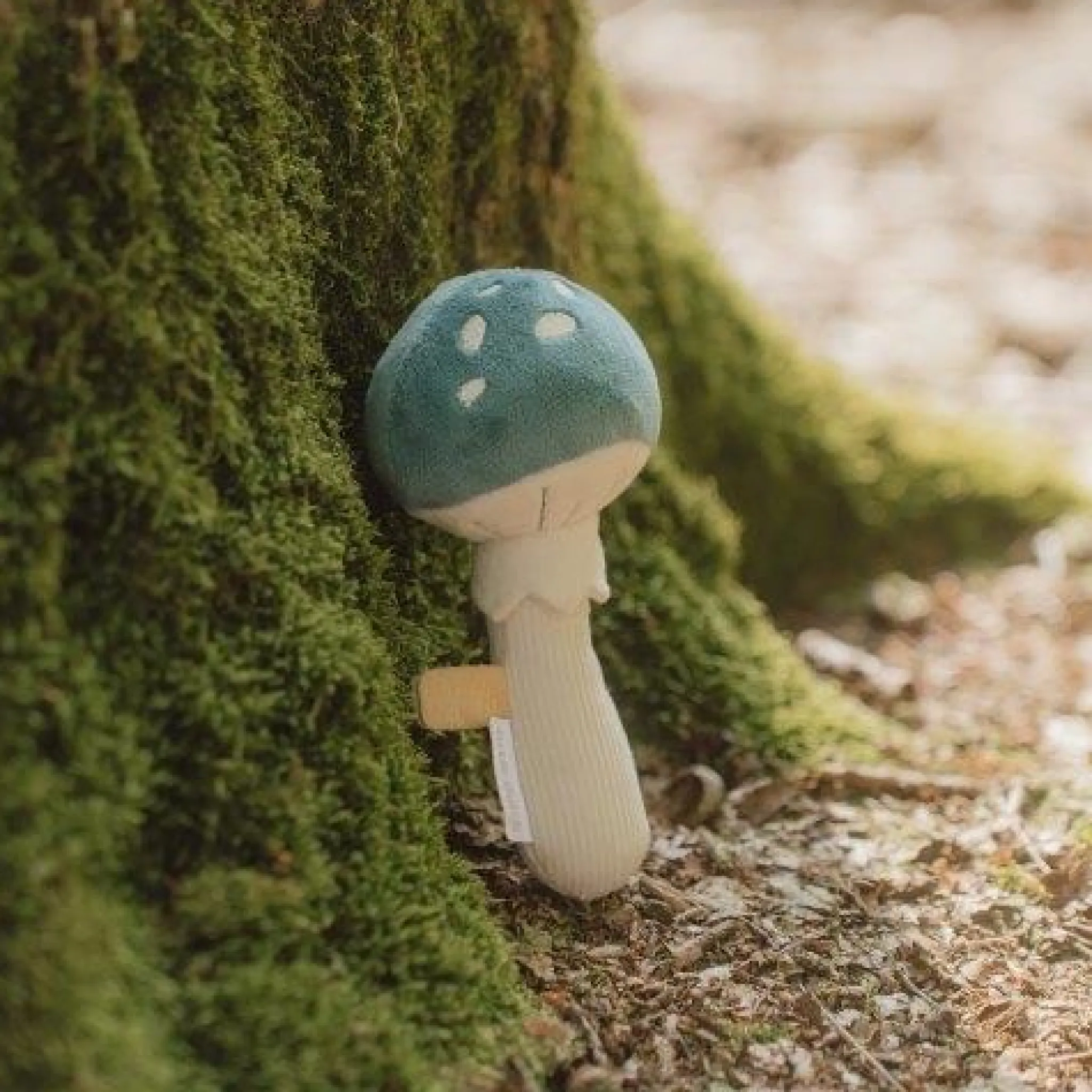 Little Dutch Rattle Mushroom - Blue - Forest Friends Outlet