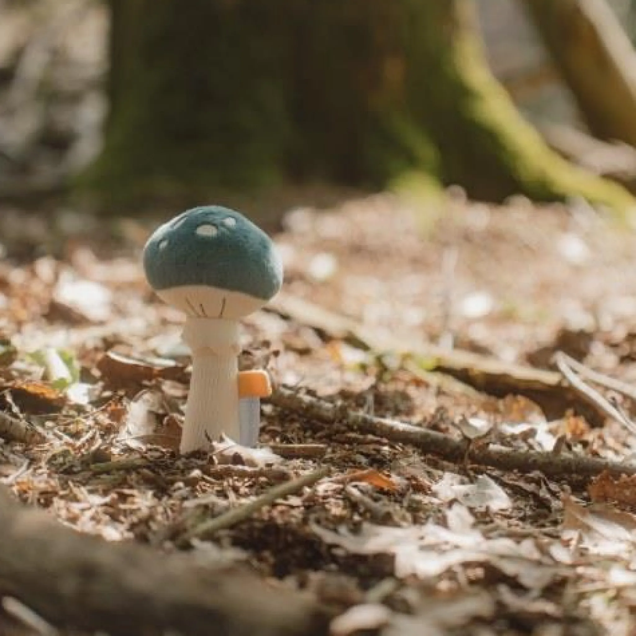 Little Dutch Rattle Mushroom - Blue - Forest Friends Outlet