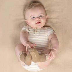Little Dutch Romper Short Sleeve - Sand - Newborn Naturals New
